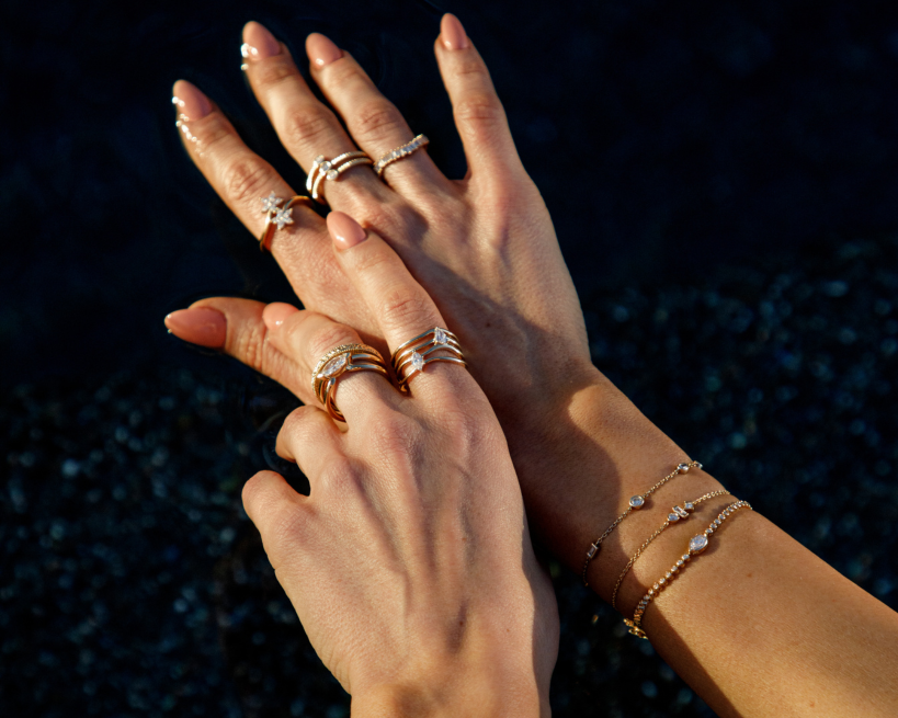 Stackable diamond rings