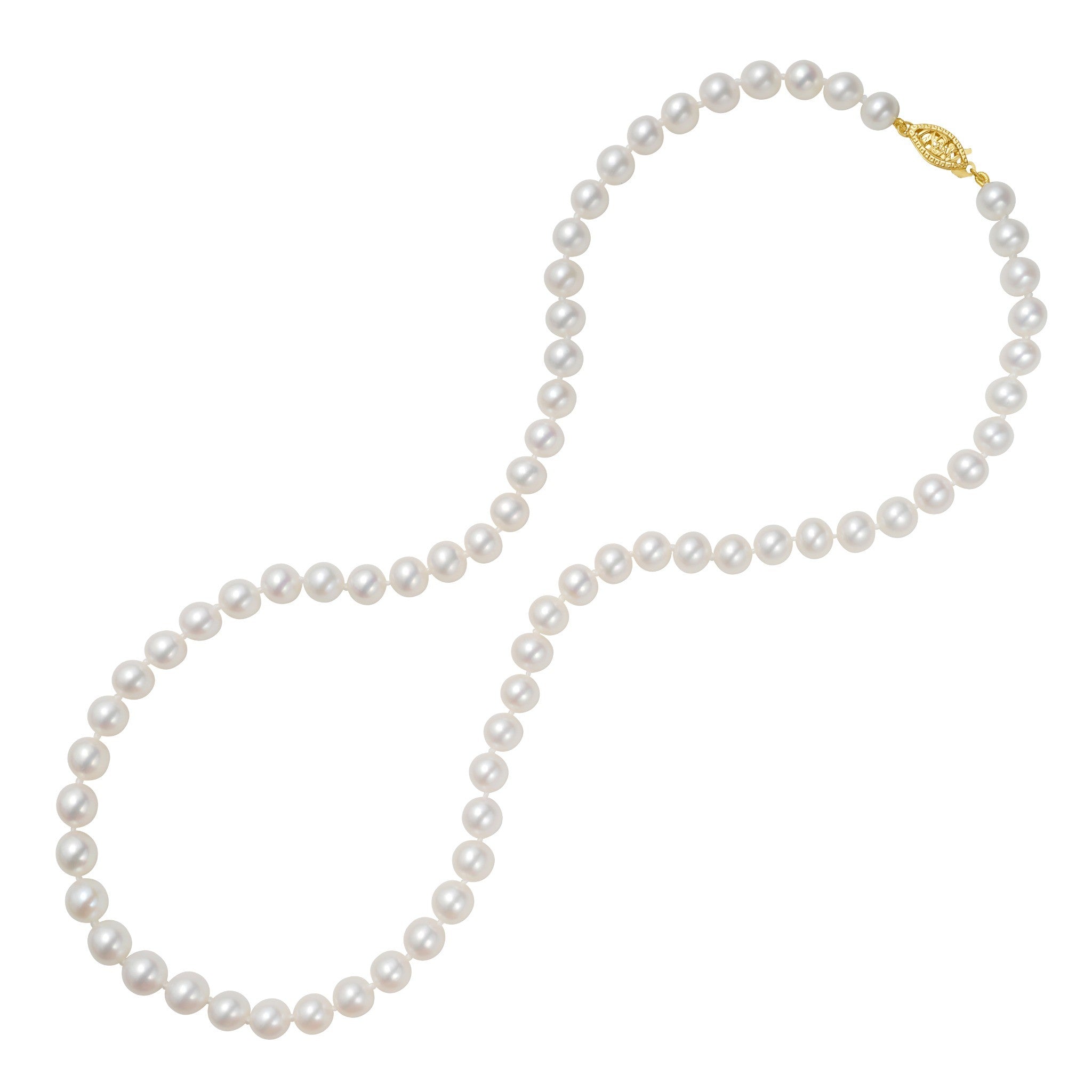6-6.5mm Freshwater Pearl Necklace In 14K Gold