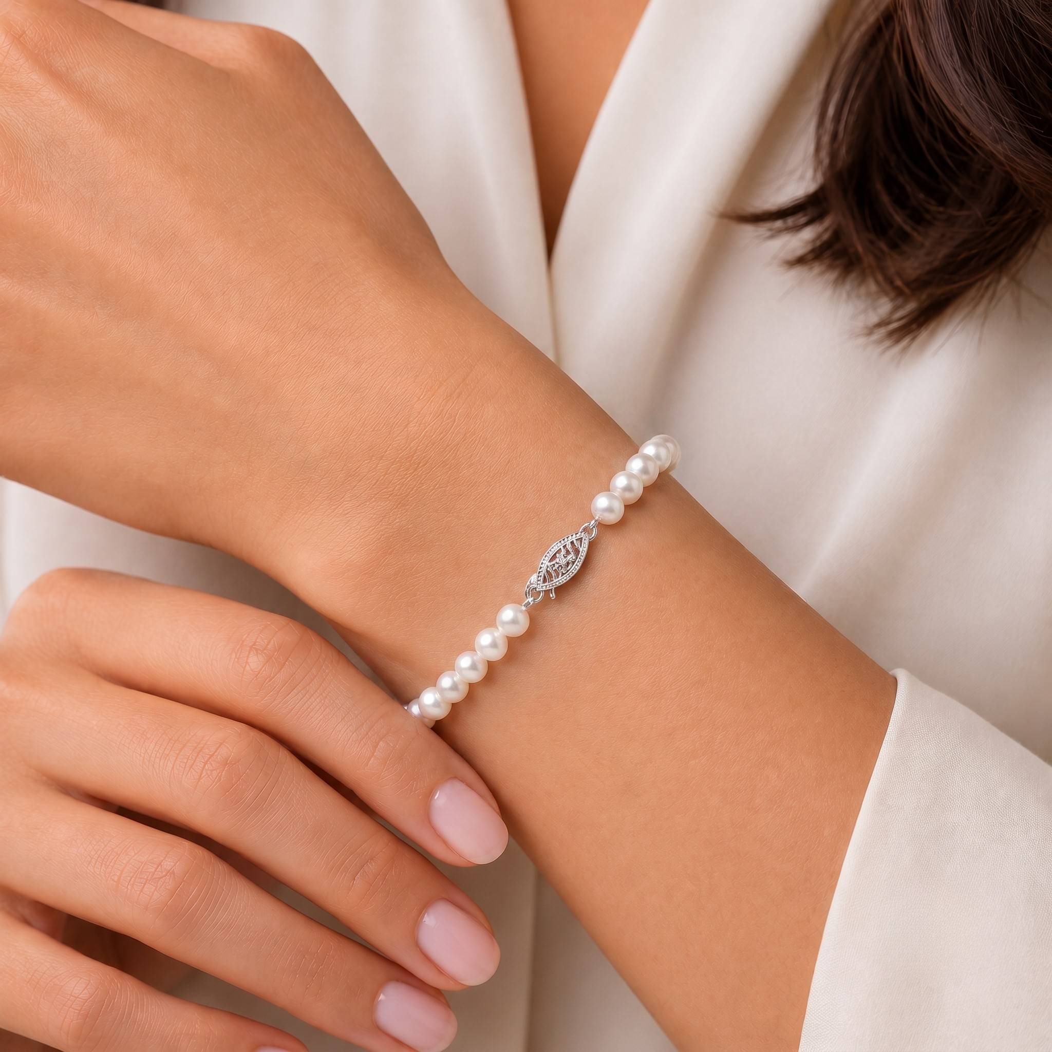 6-6.5mm Freshwater Pearl Bracelet In 14K Gold