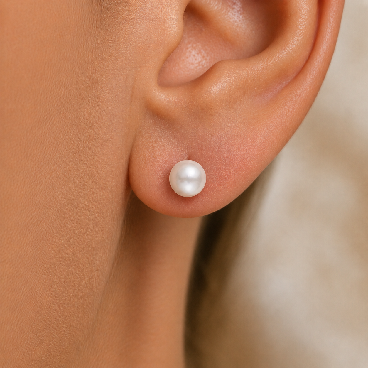 7-7.5mm Freshwater Pearl Stud Earrings In 14K Gold