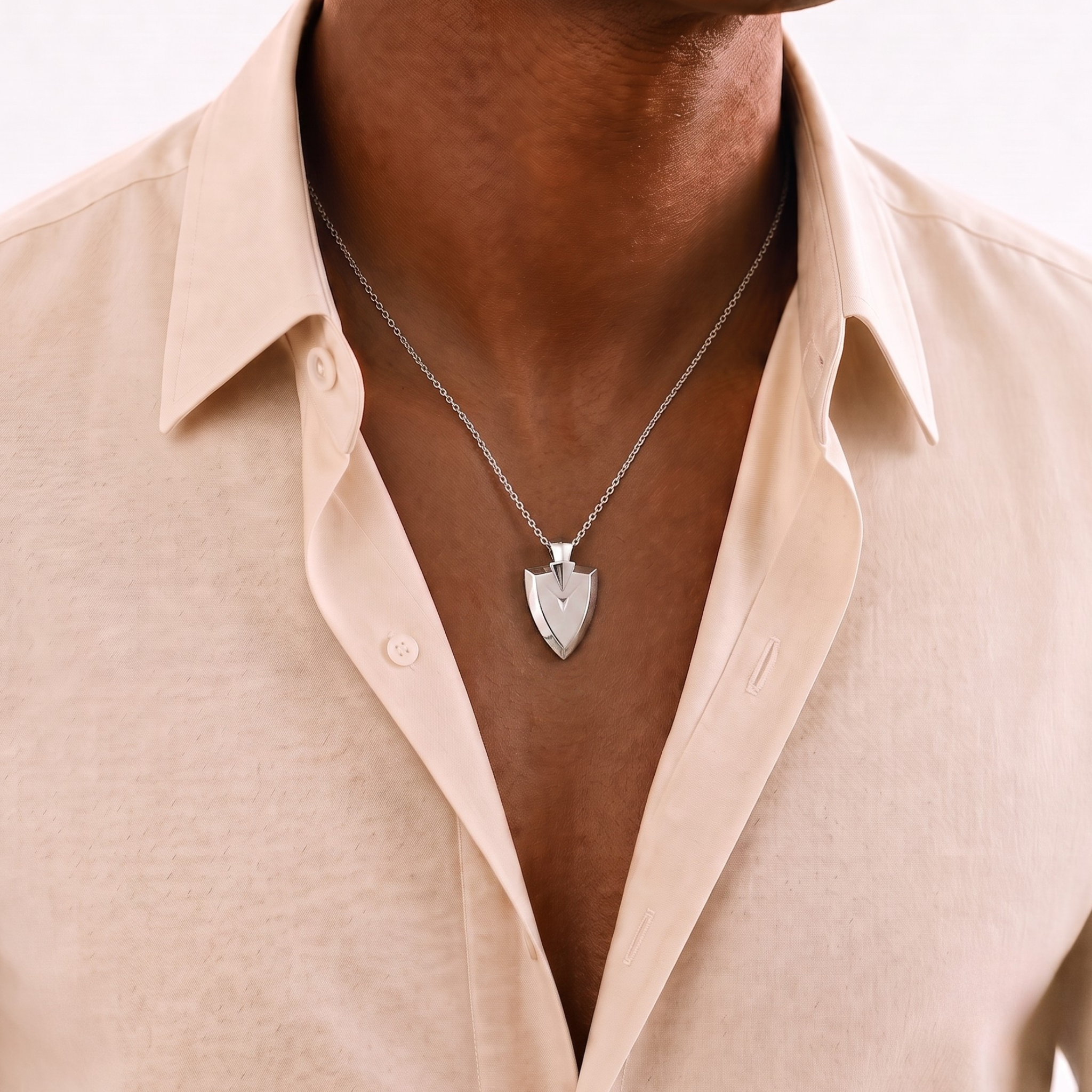 Aegis Shield Necklace in Sterling Silver