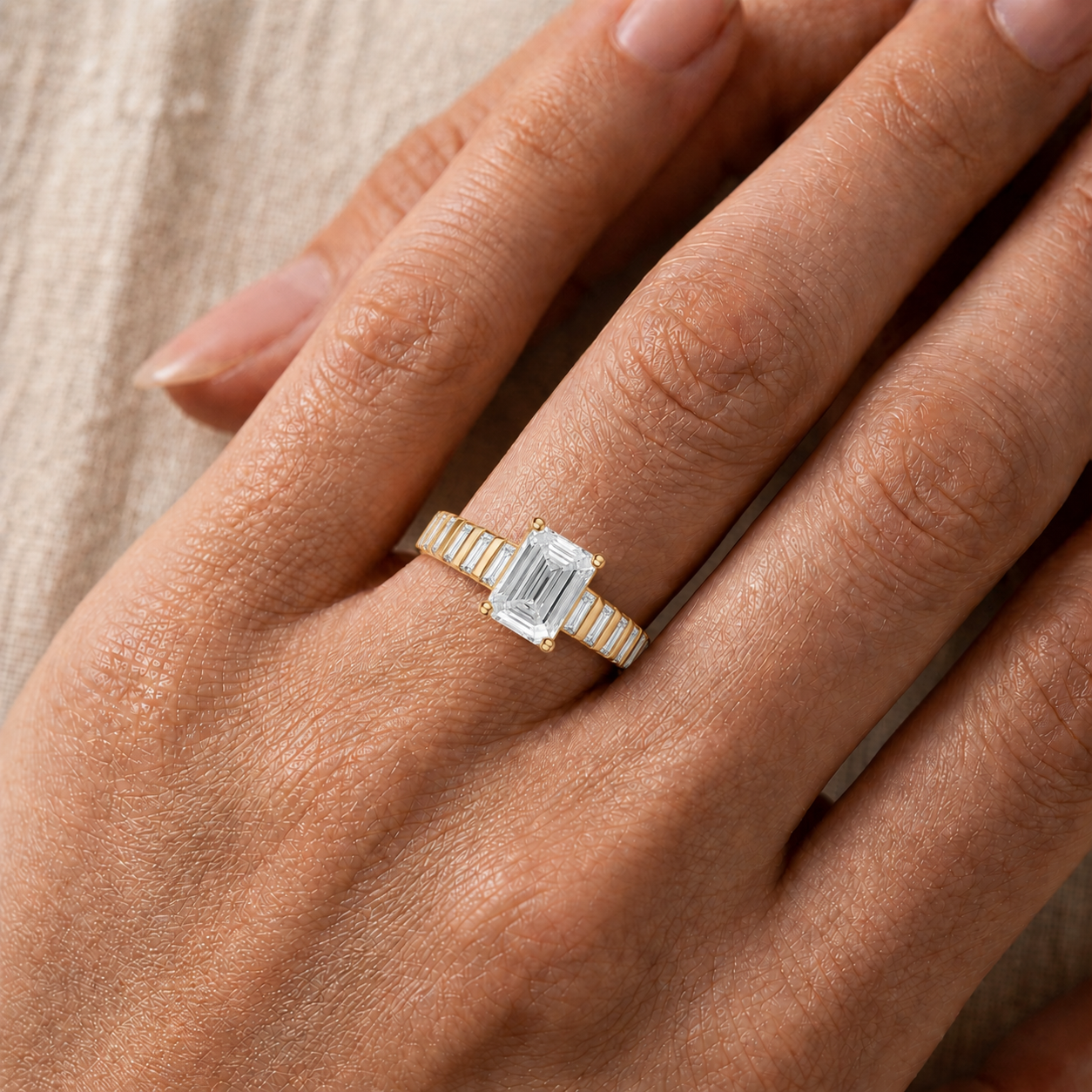 Ascend Emerald-Cut Diamond Ring In 14K Gold