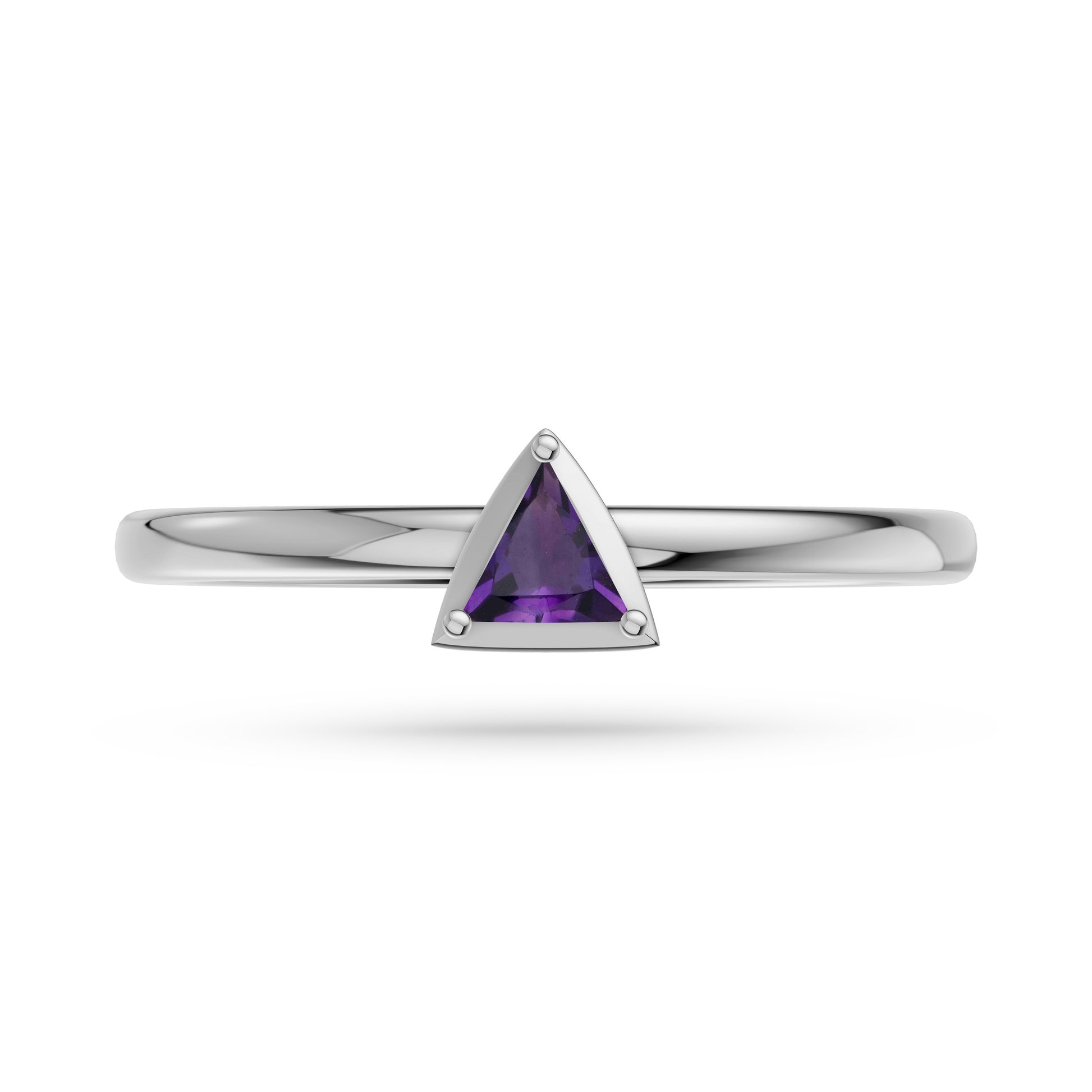 Asteria Trillion Amethyst Ring In 14K Gold