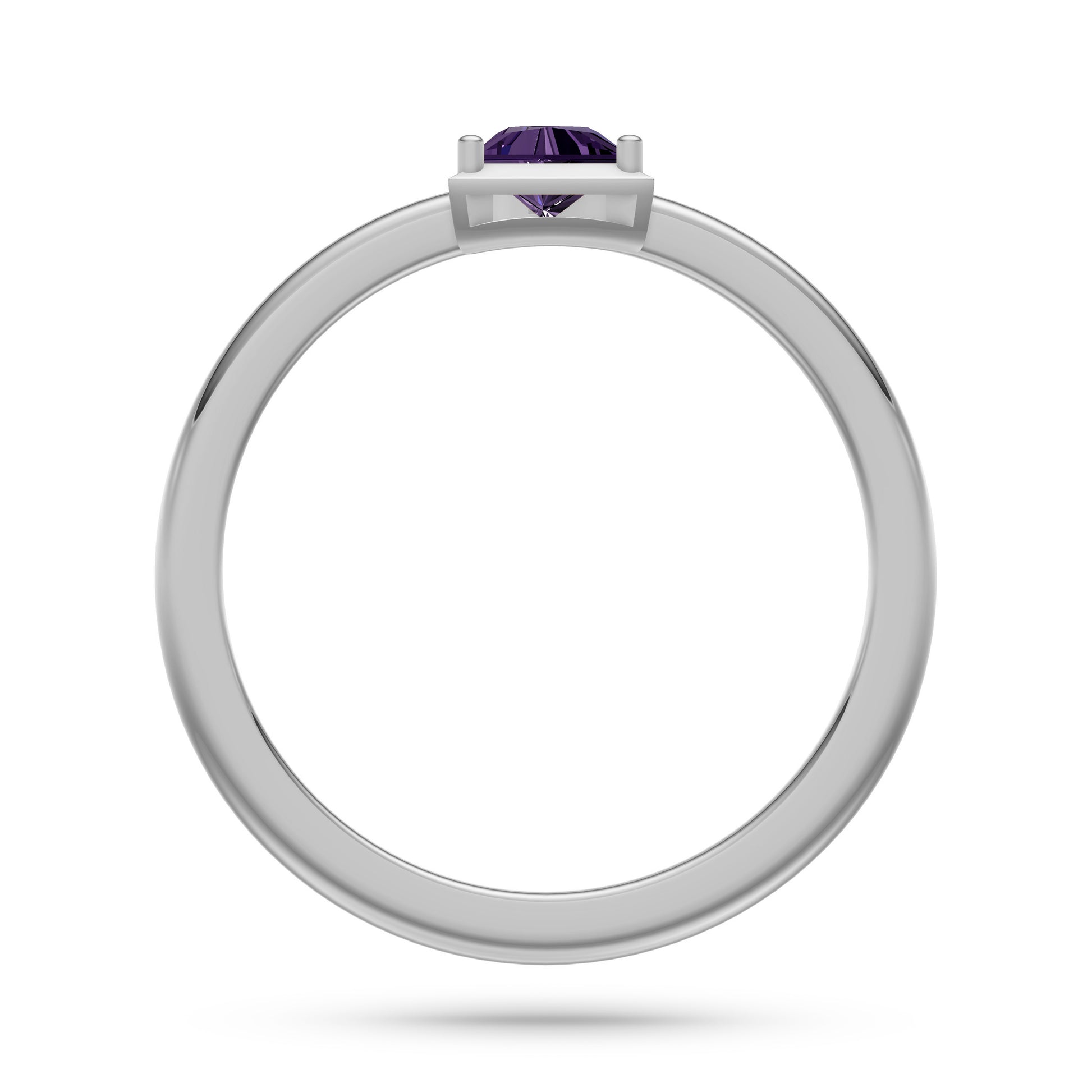 Asteria Trillion Amethyst Ring In 14K Gold