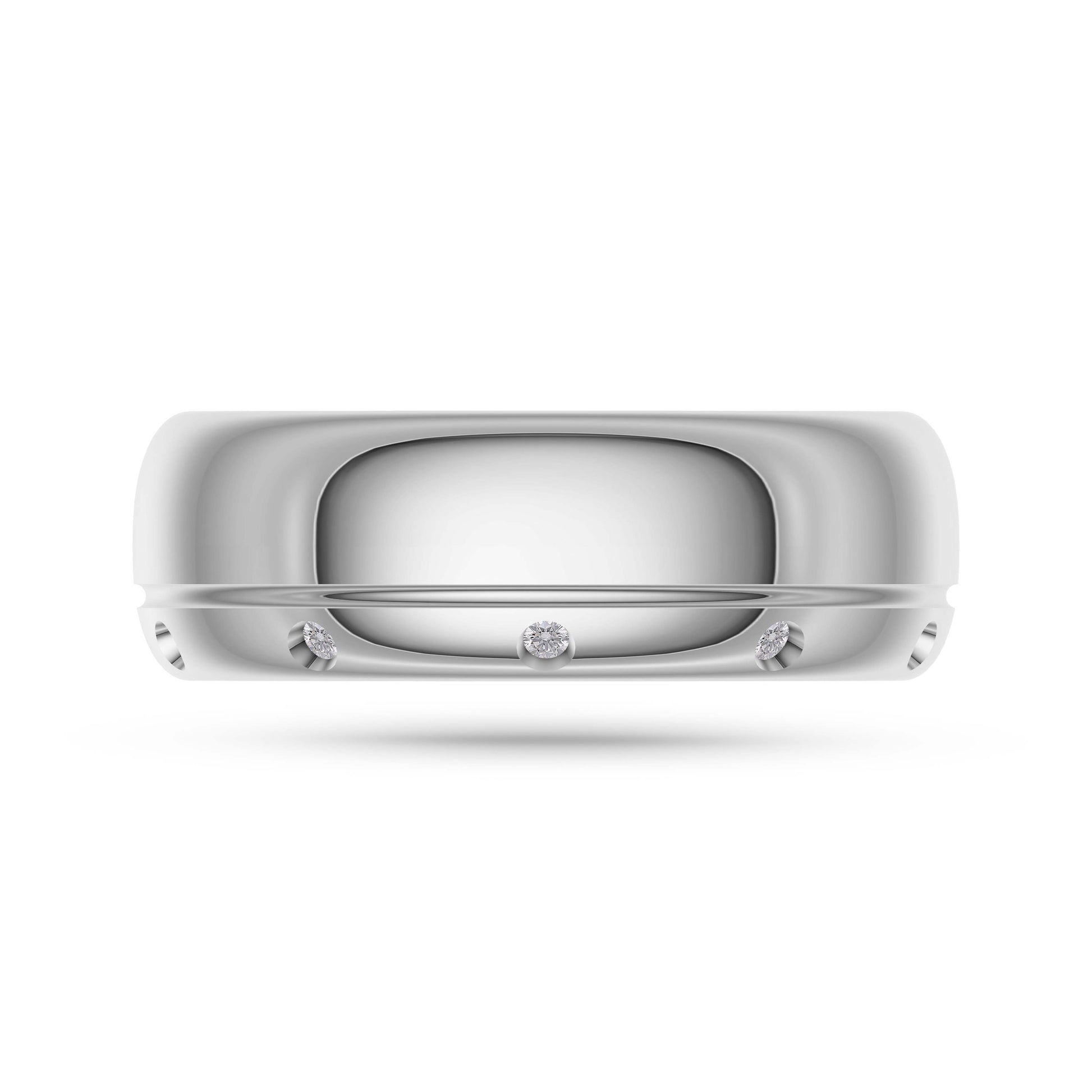 Atlas Diamond Studded Band In Sterling Silver