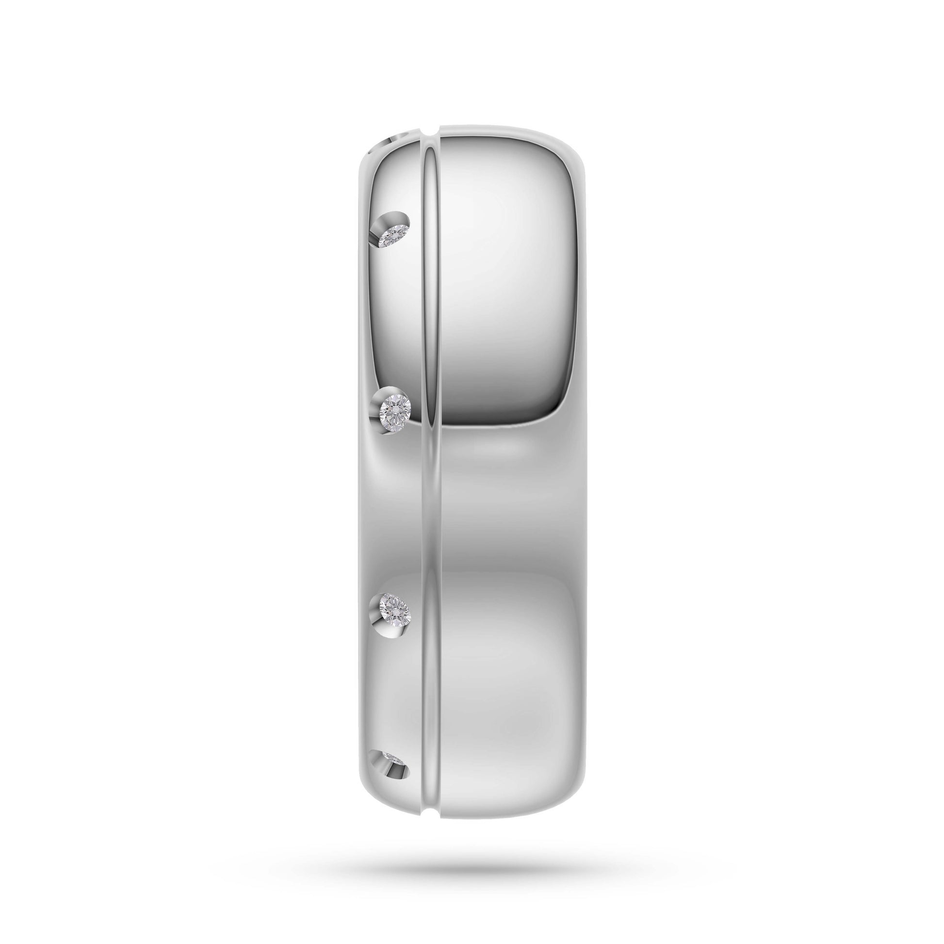 Atlas Diamond Studded Band In Sterling Silver
