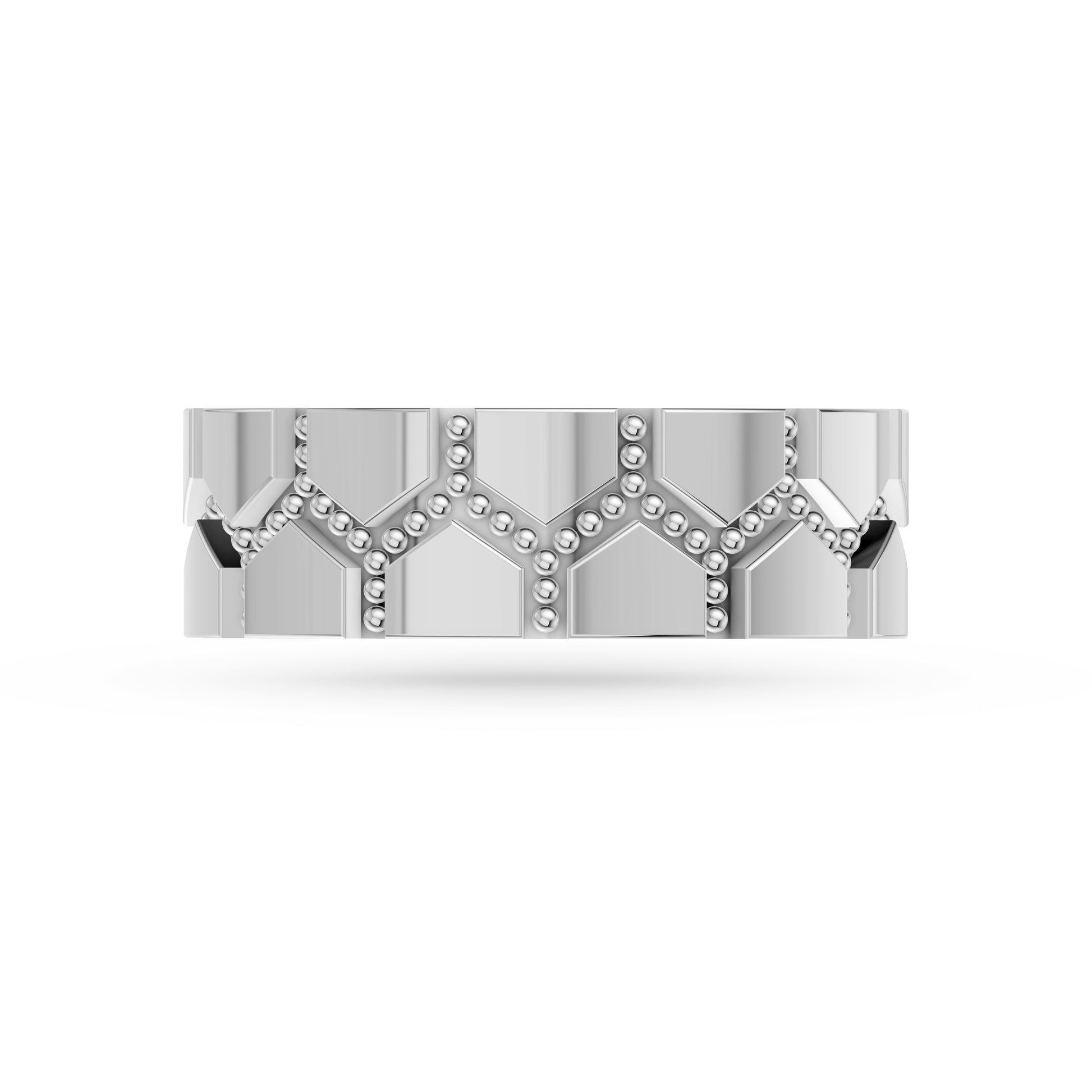 Atlas Honeycomb Diamond Ring in Sterling Silver