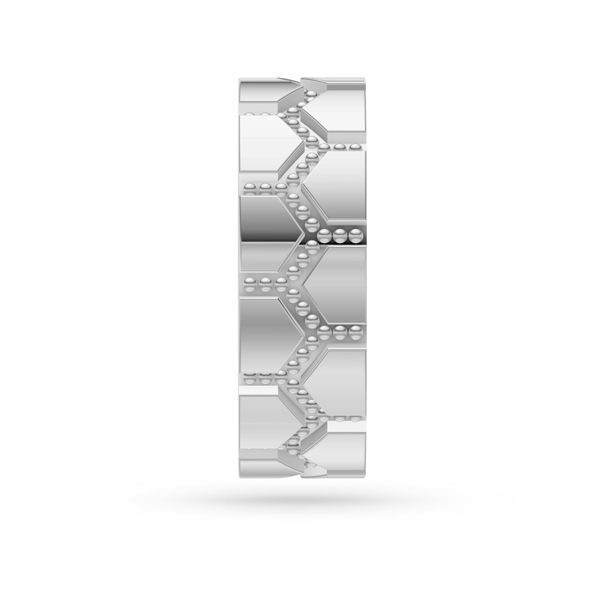 Atlas Honeycomb Diamond Ring in Sterling Silver