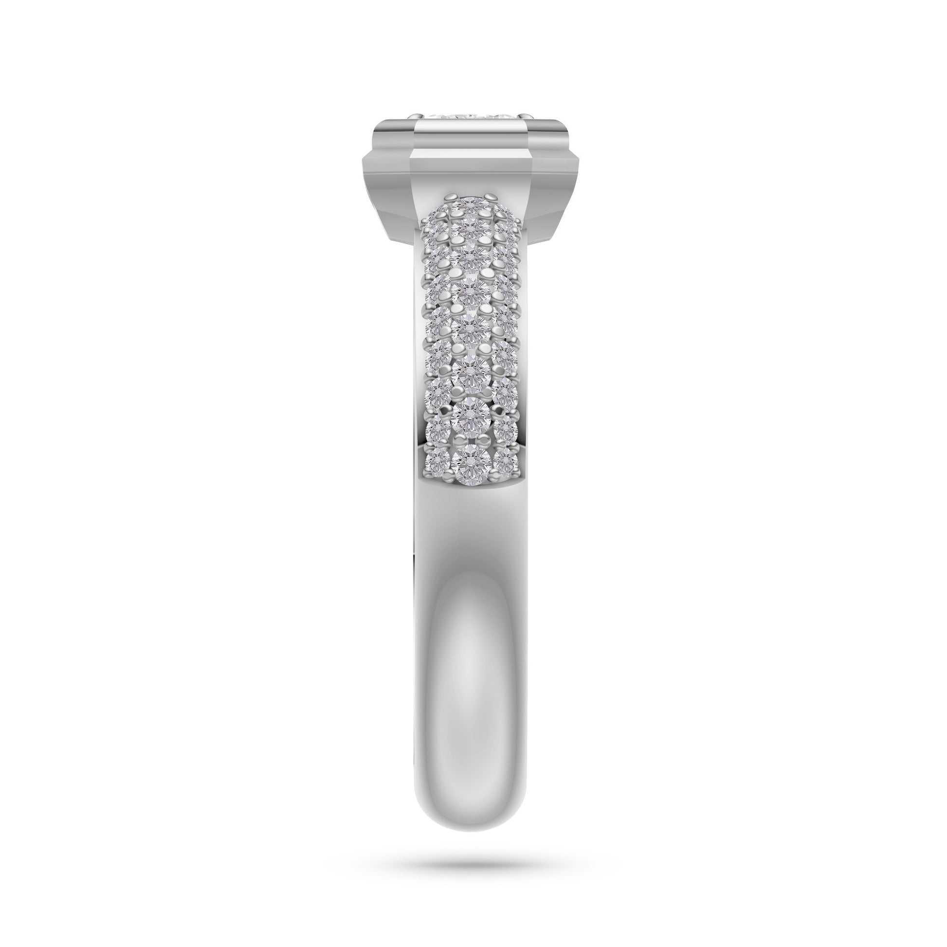 Aurelius Emerald Cut Diamond Bezel Ring in 14K Gold
