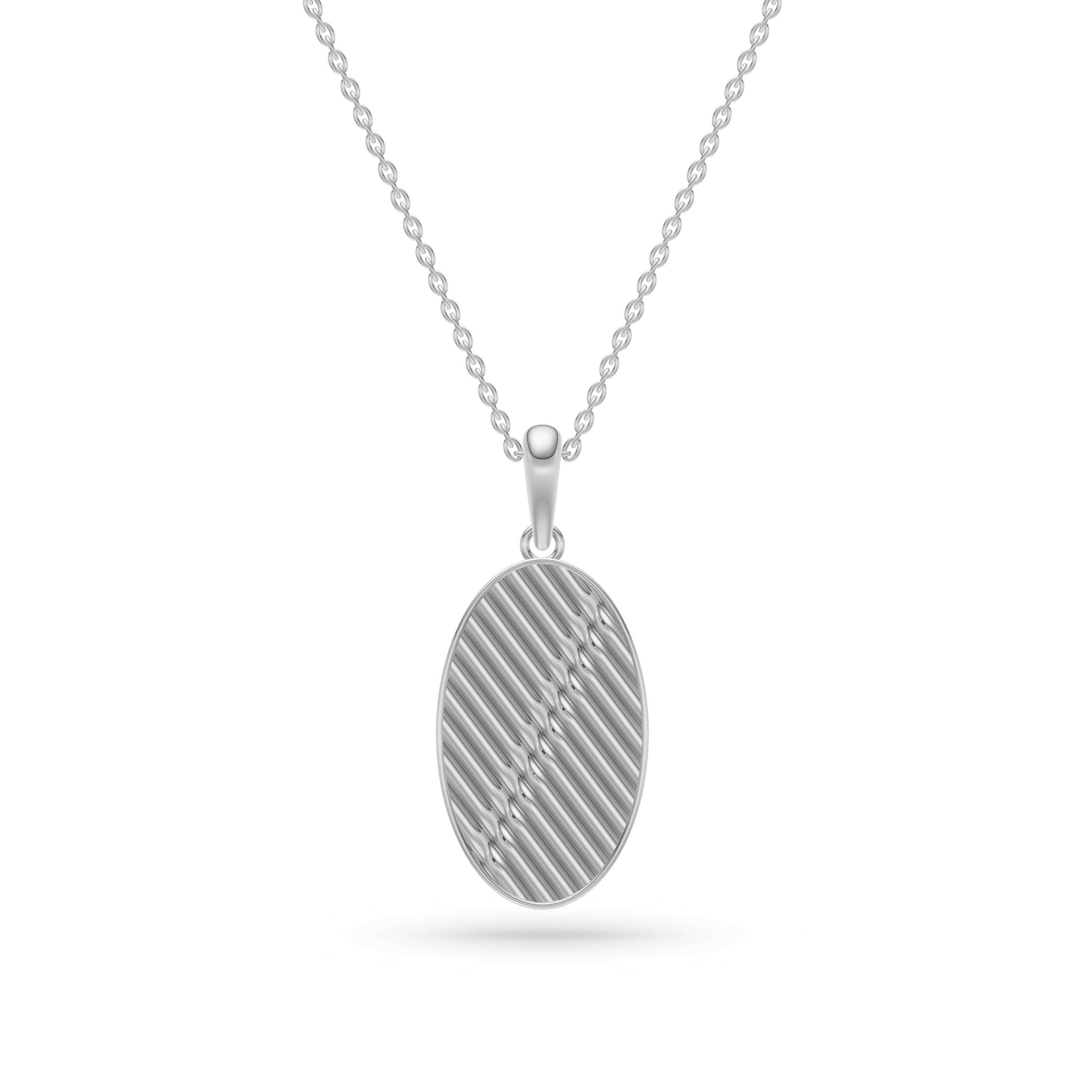 Strata Oval Necklace in Sterling Silver
