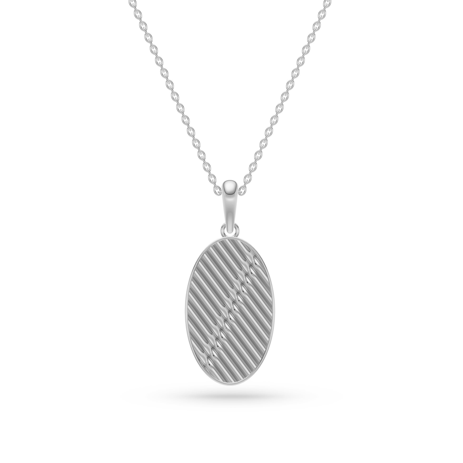 Strata Oval Necklace in Sterling Silver