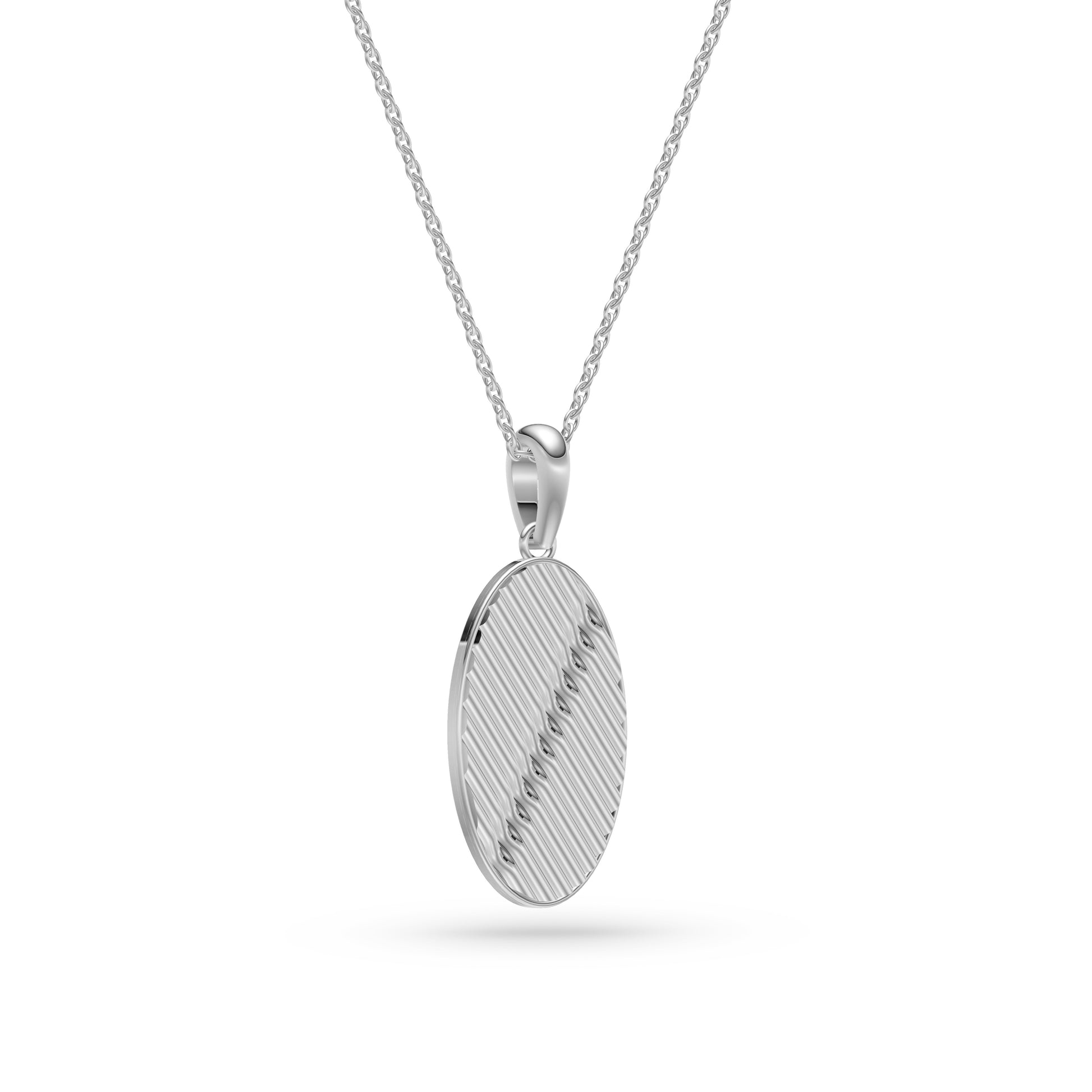 Strata Oval Necklace in Sterling Silver