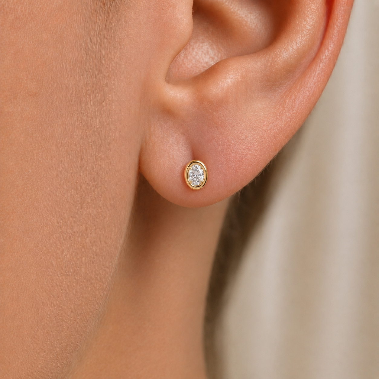 Aurelle Diamond Stud Earrings in 14K Gold