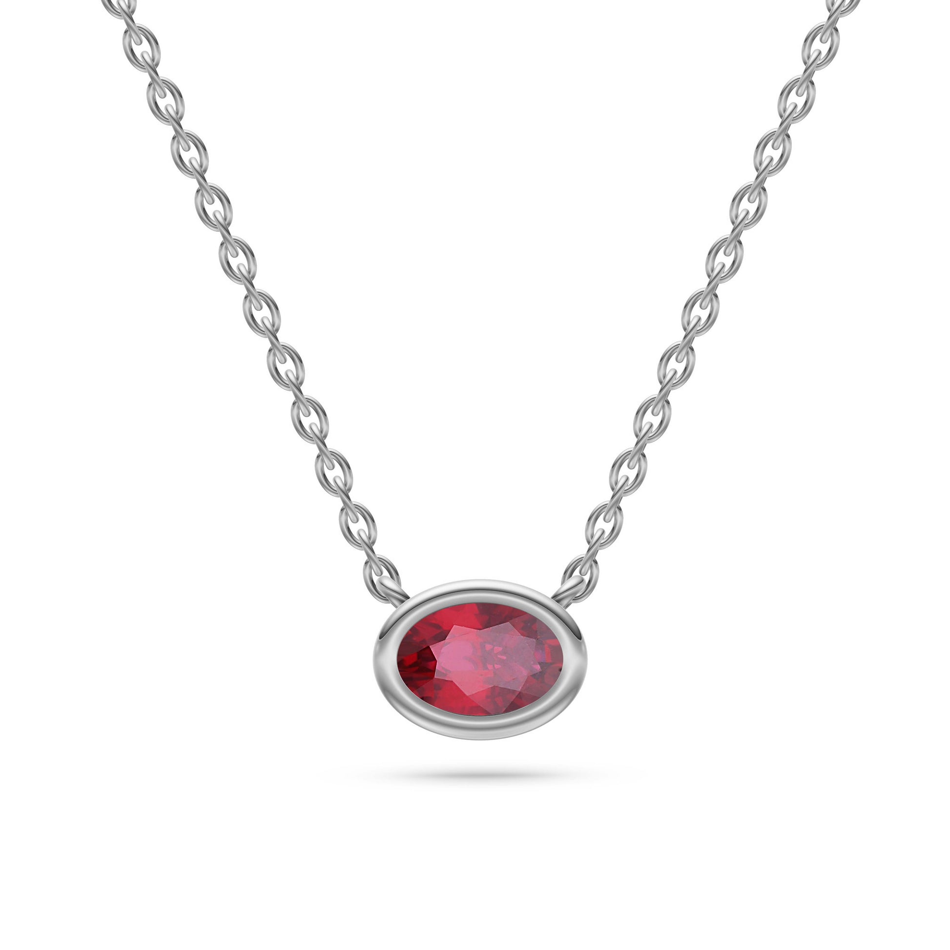 Azure Halo Ruby Bezel Pendant in 18K Gold