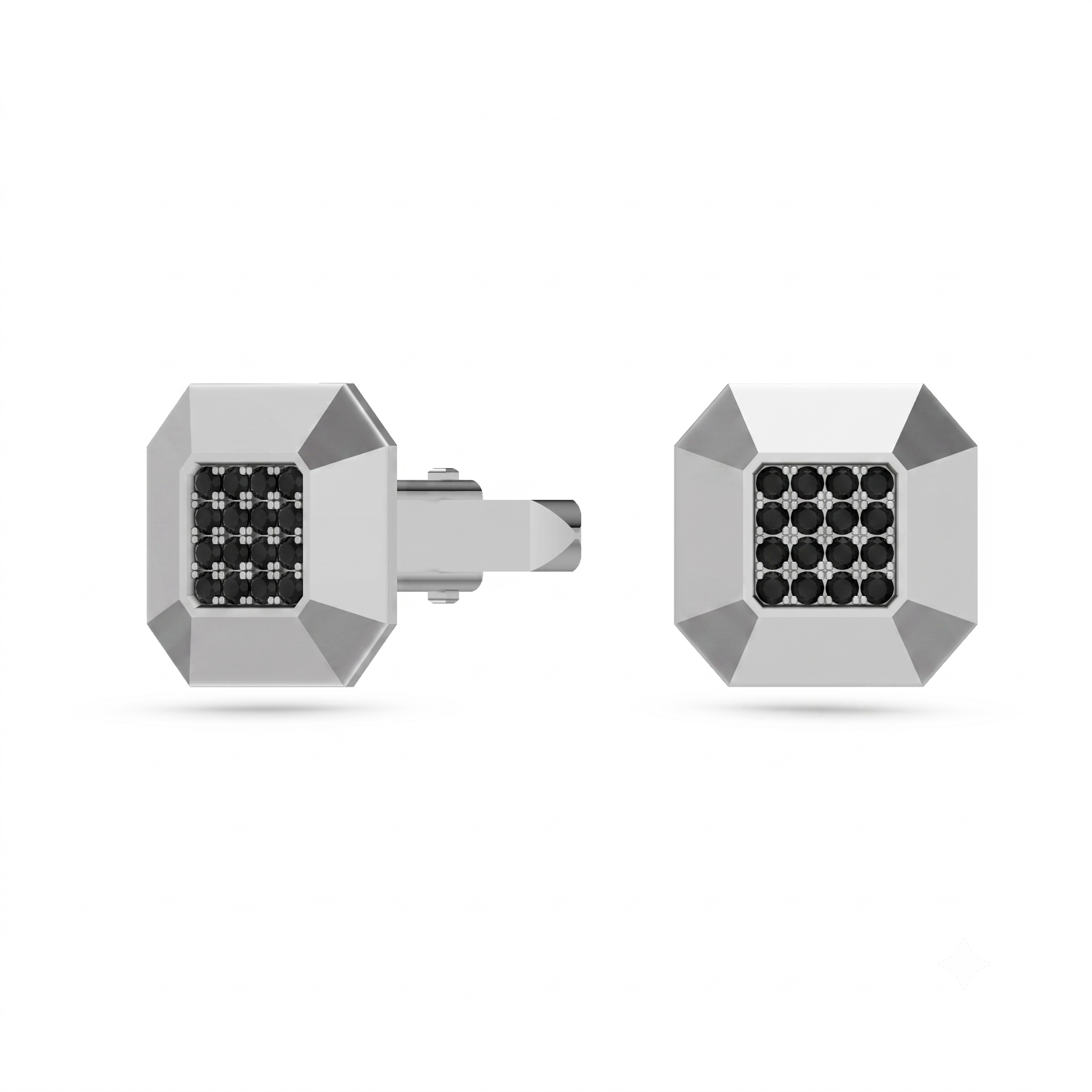 Black Diamond Cufflinks in Sterling Silver