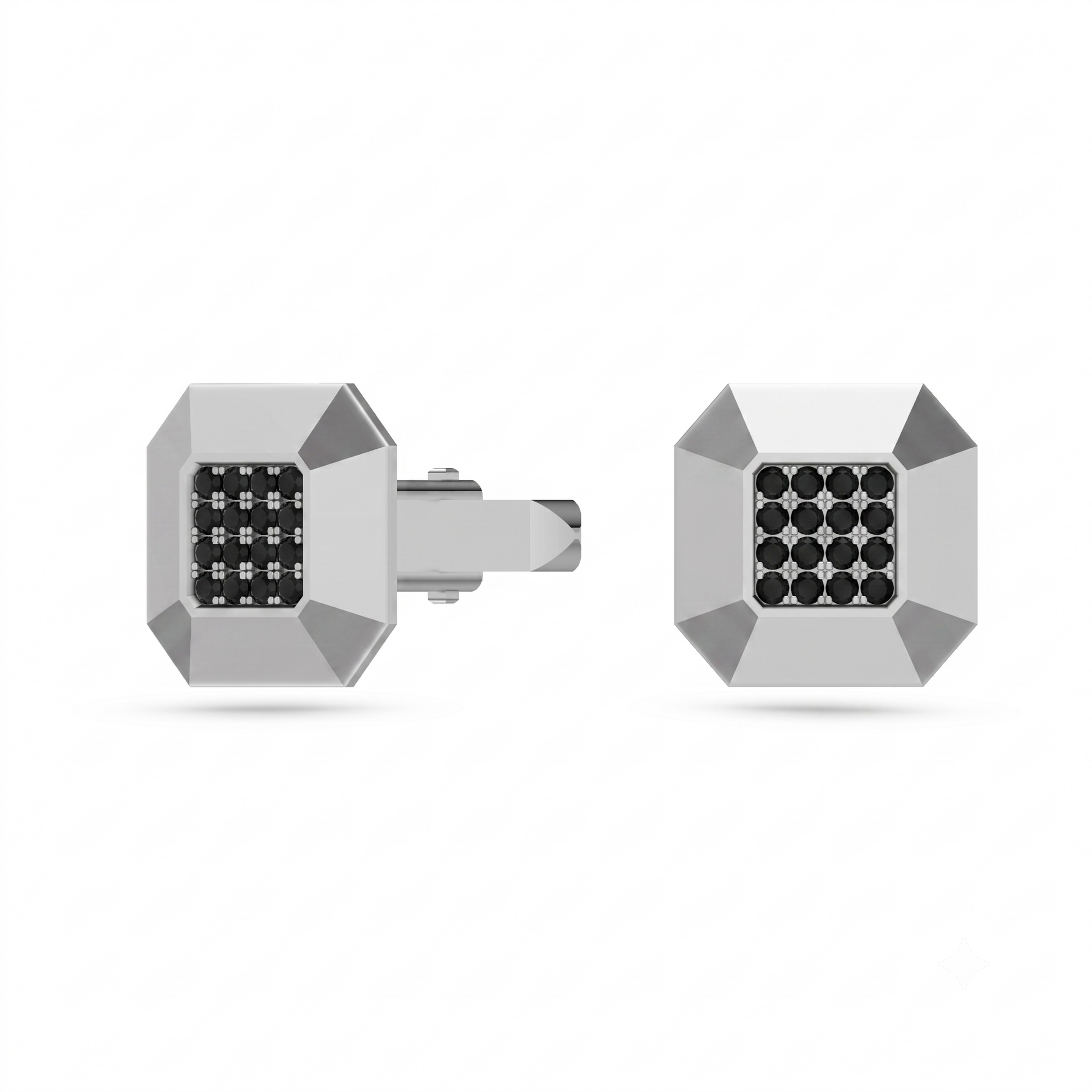 Black Diamond Cufflinks in Sterling Silver