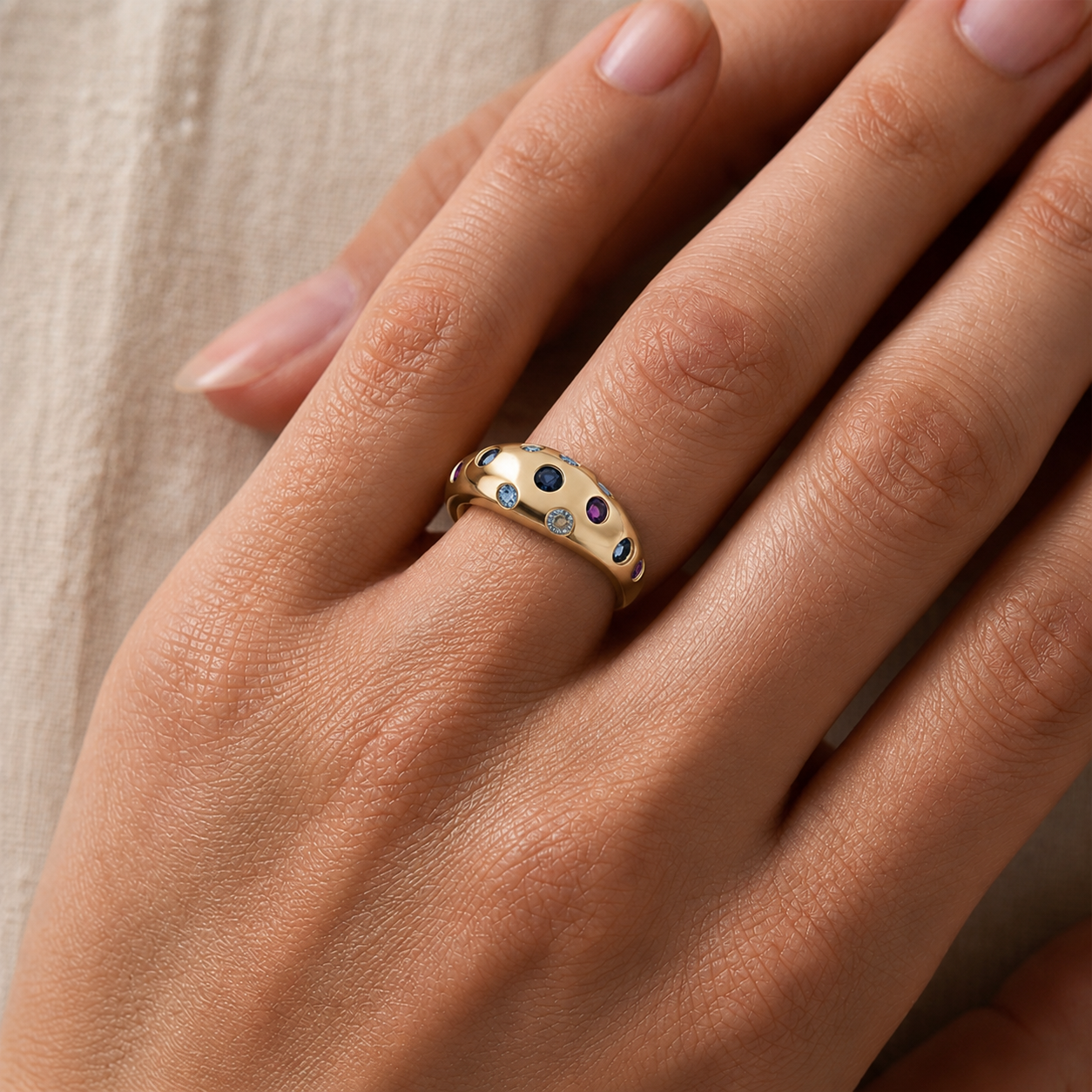 Lagoon Bubble Ring Ring In 14K Gold