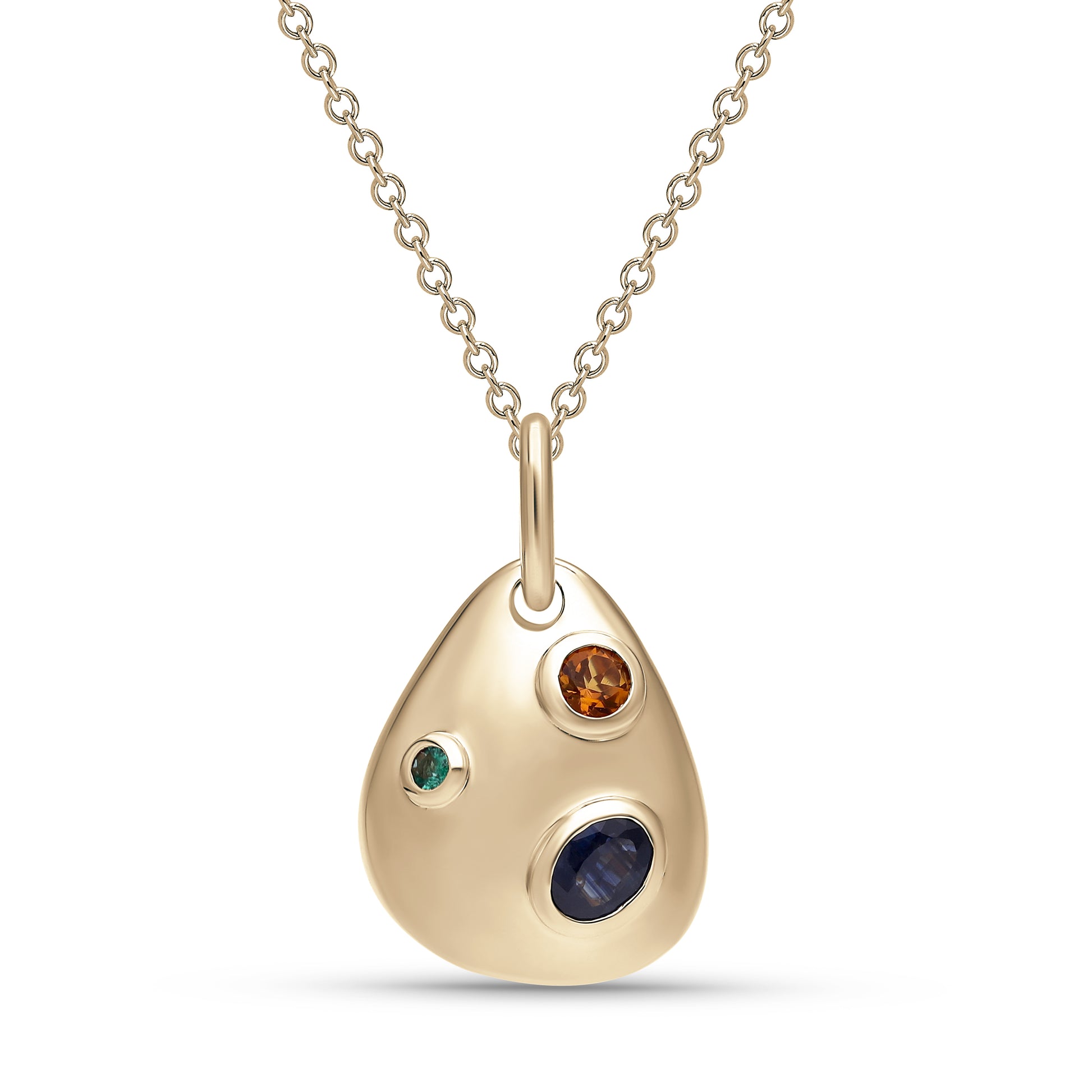 Artist Palette Gemstone Necklace in 14K Gold