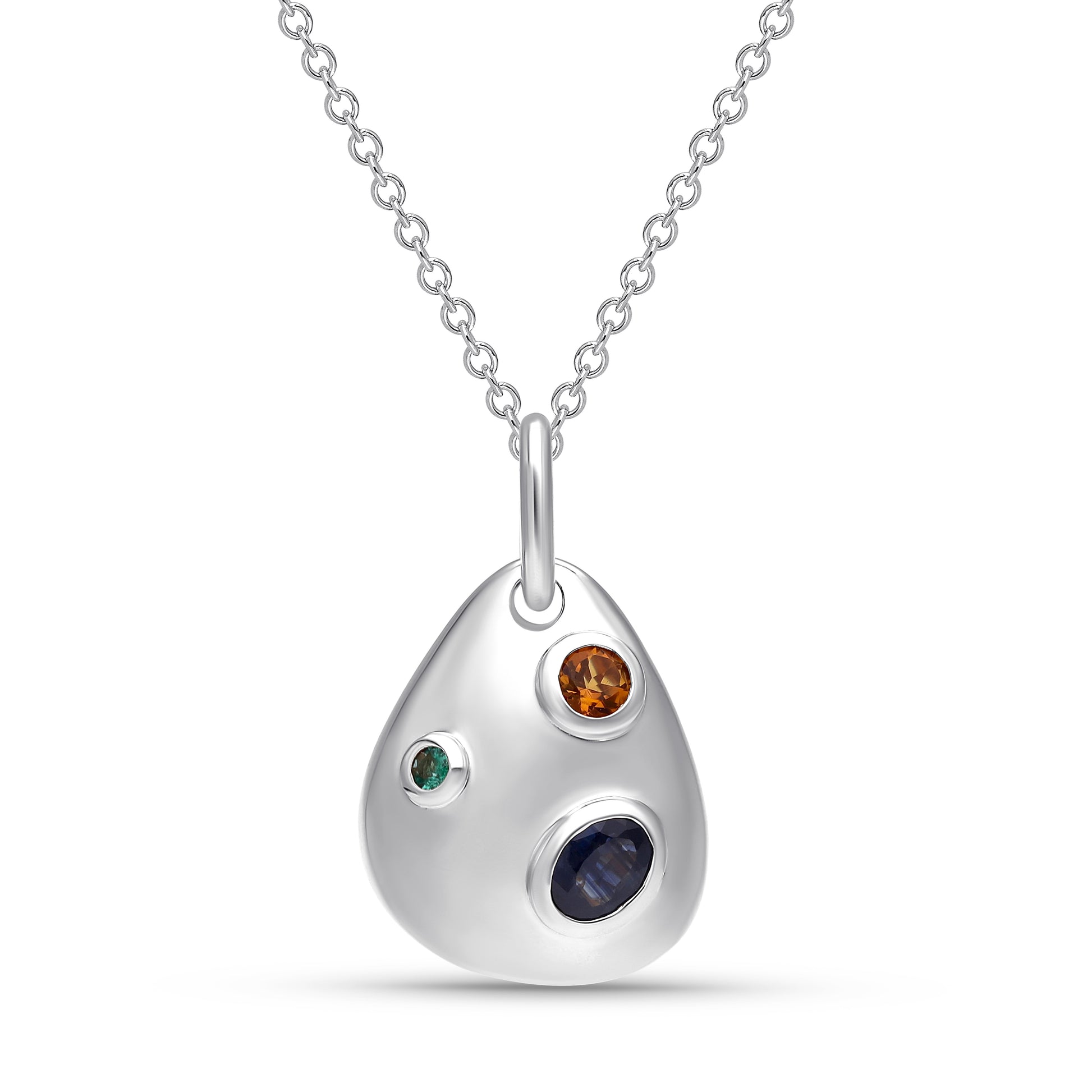 Artist Palette Gemstone Necklace in 14K Gold