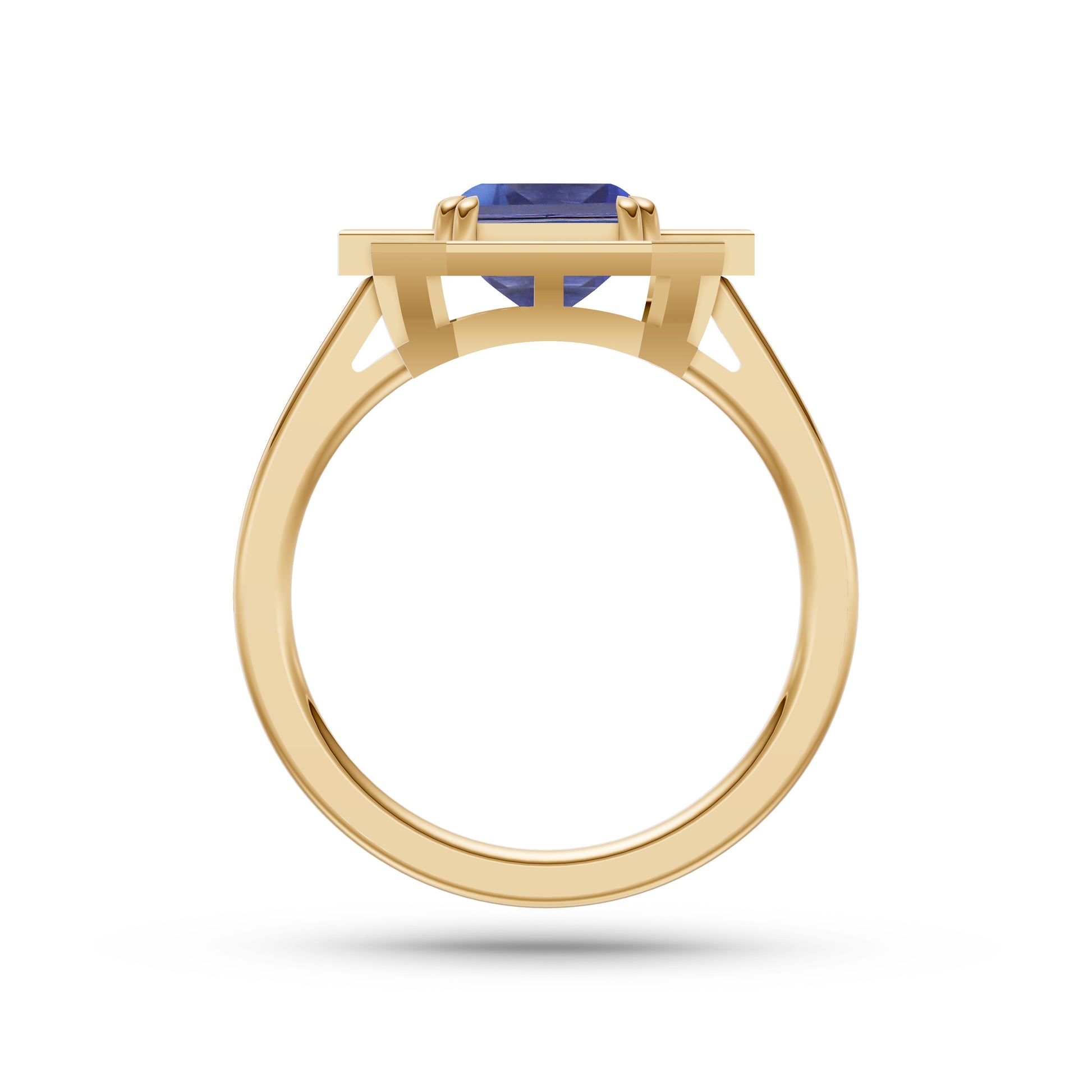 Sapphire Cushion Prestige Ring In 14K Gold
