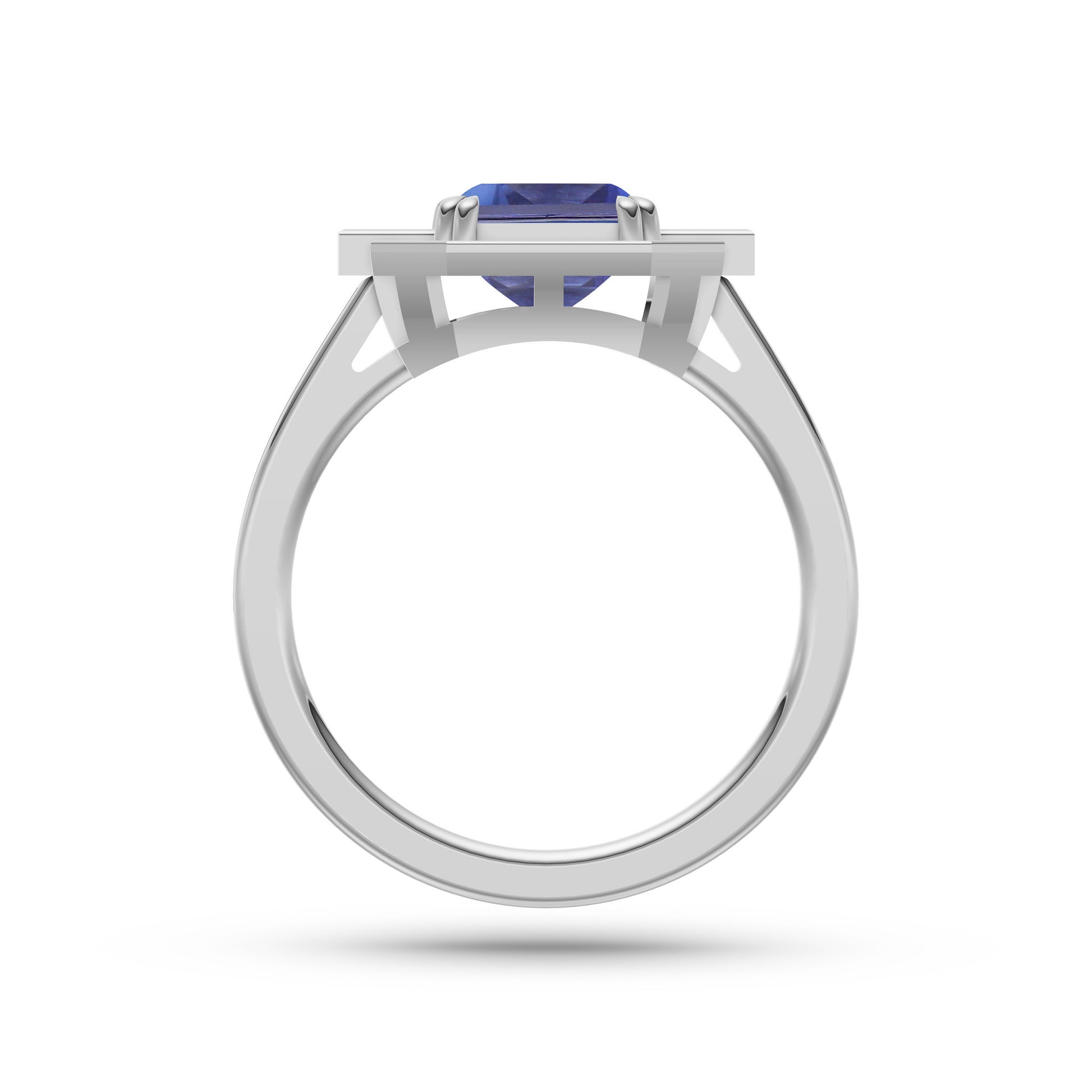 Sapphire Cushion Prestige Ring In 14K Gold