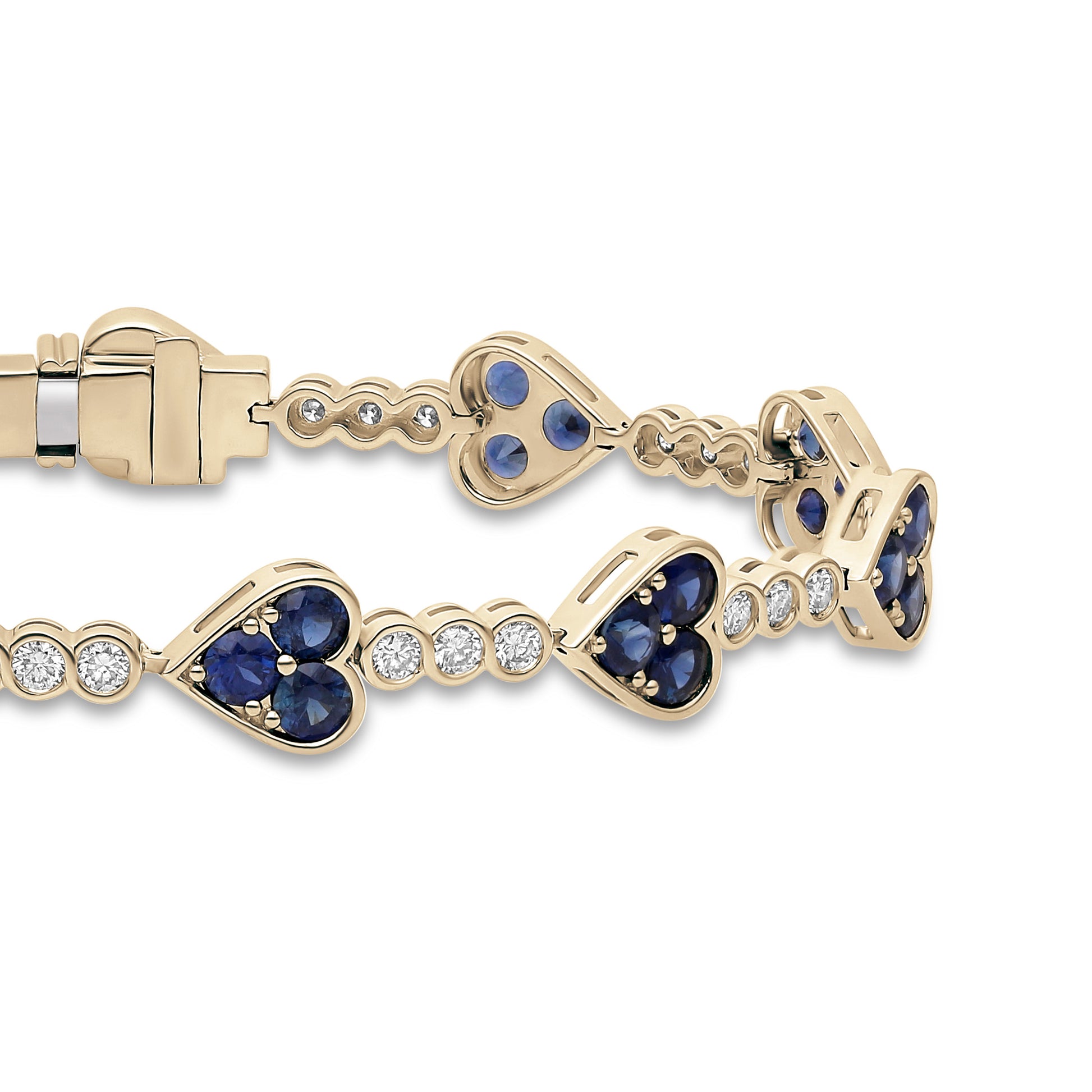Blue Sapphire Trinity Bracelet in 14K Gold