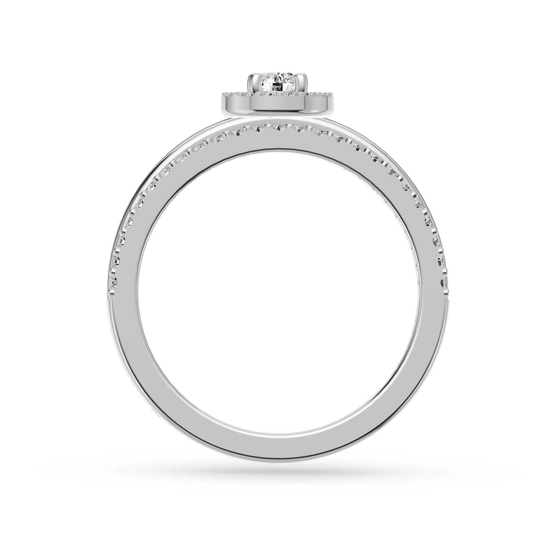 Celestia Diamond Double Band Round Ring 14K Gold