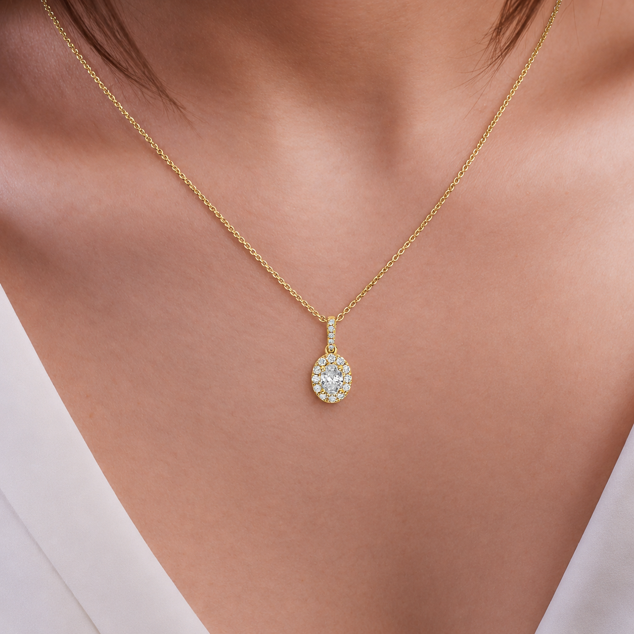 Signature Diamond Necklace in 14K Gold