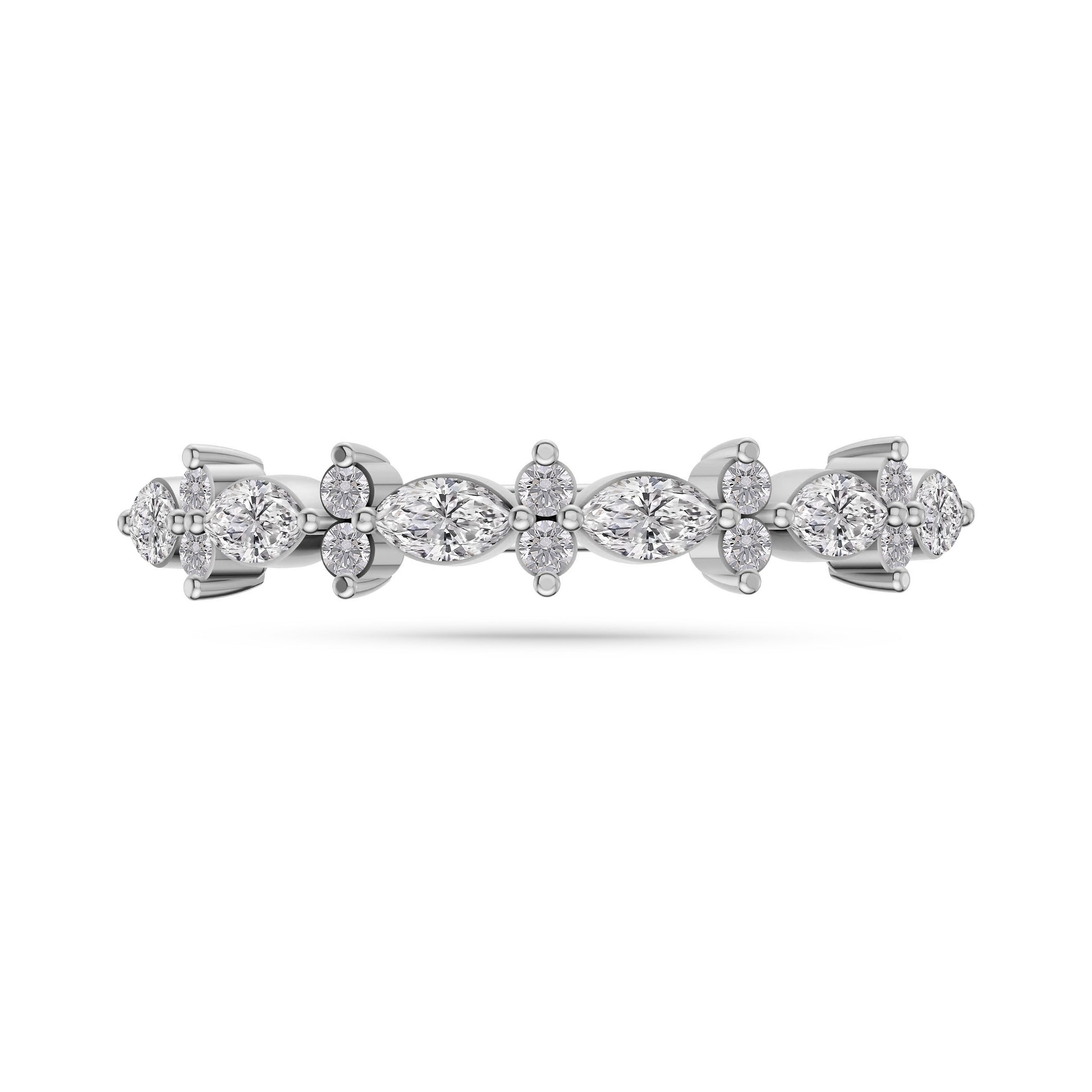 Chevron Marquise Diamond Band in 14K Gold