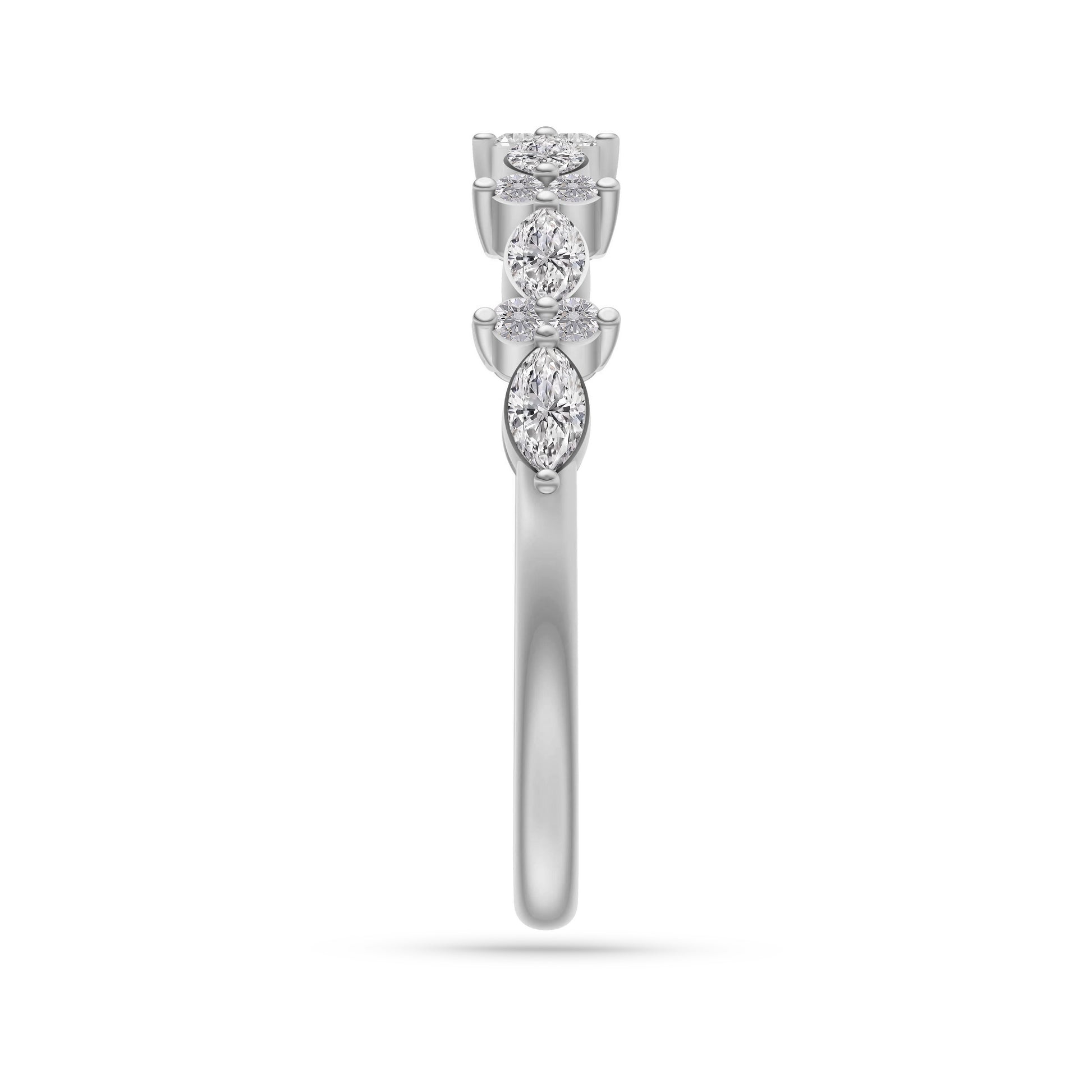 Chevron Marquise Diamond Band in 14K Gold