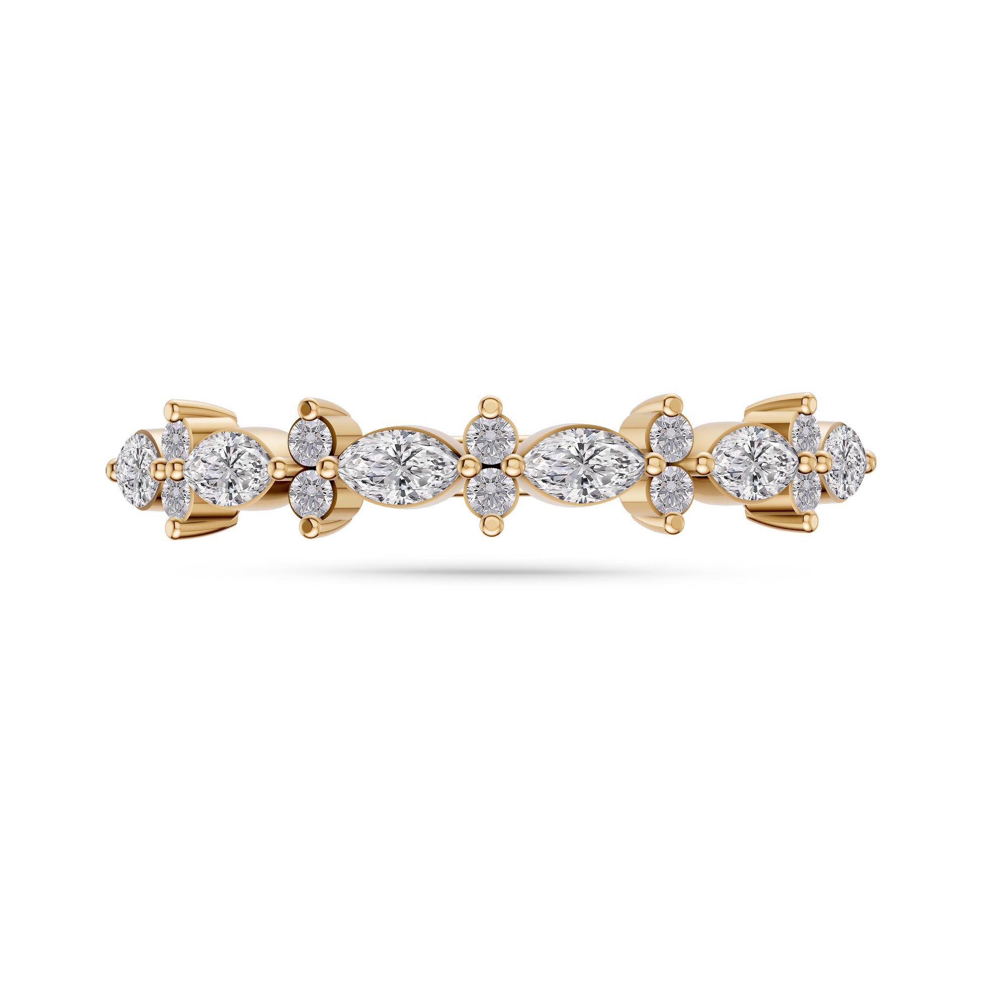 Chevron Marquise Diamond Band in 14K Gold