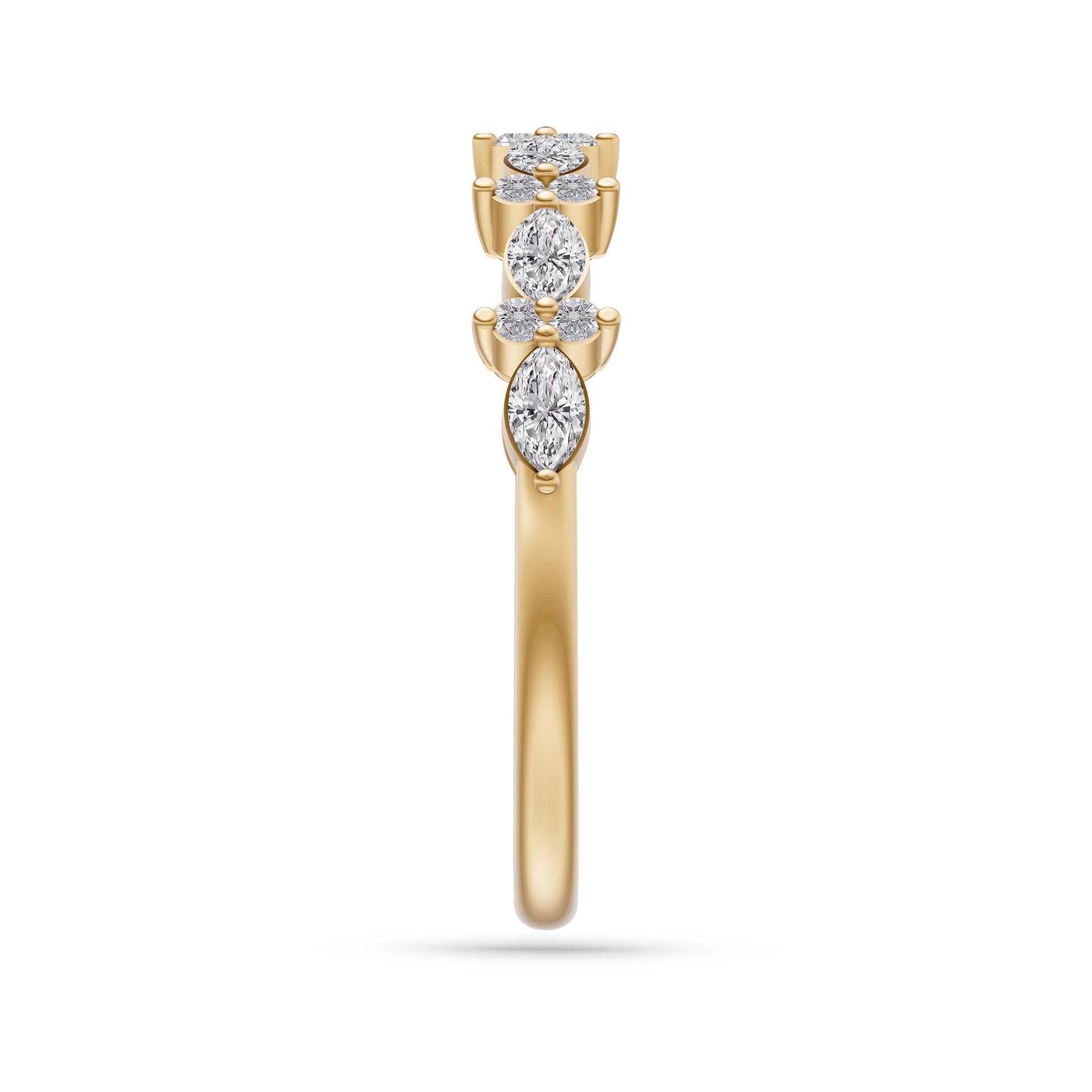 Chevron Marquise Diamond Band in 14K Gold