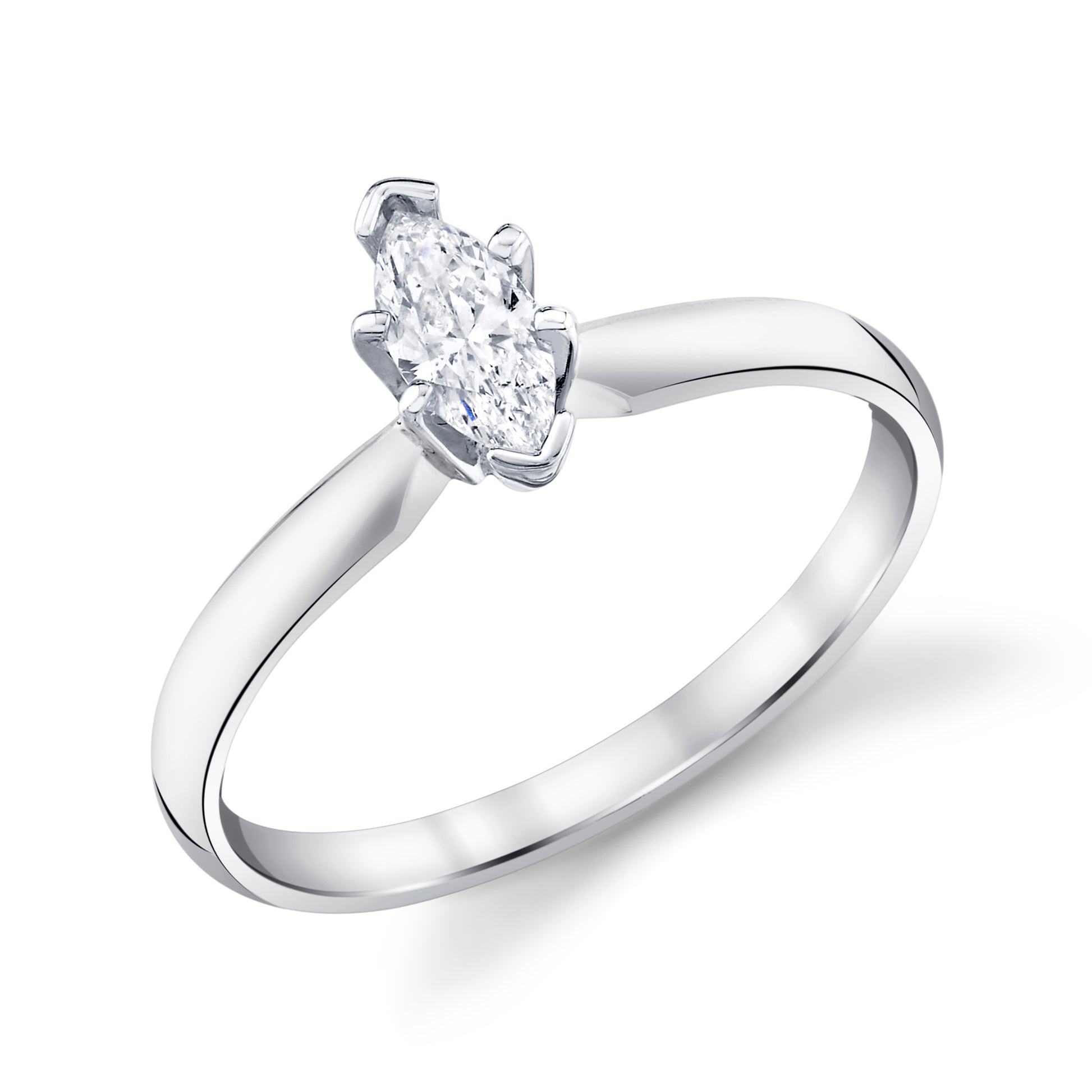 Marquise-Shaped Diamond Ring in 14K Gold