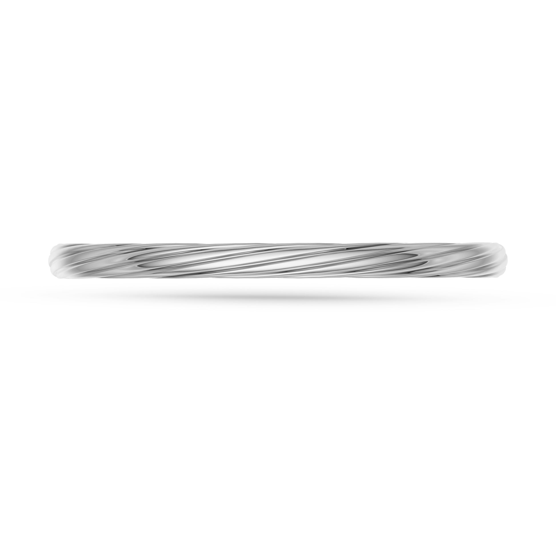Men's Twist Open Bangle in Sterling Silver