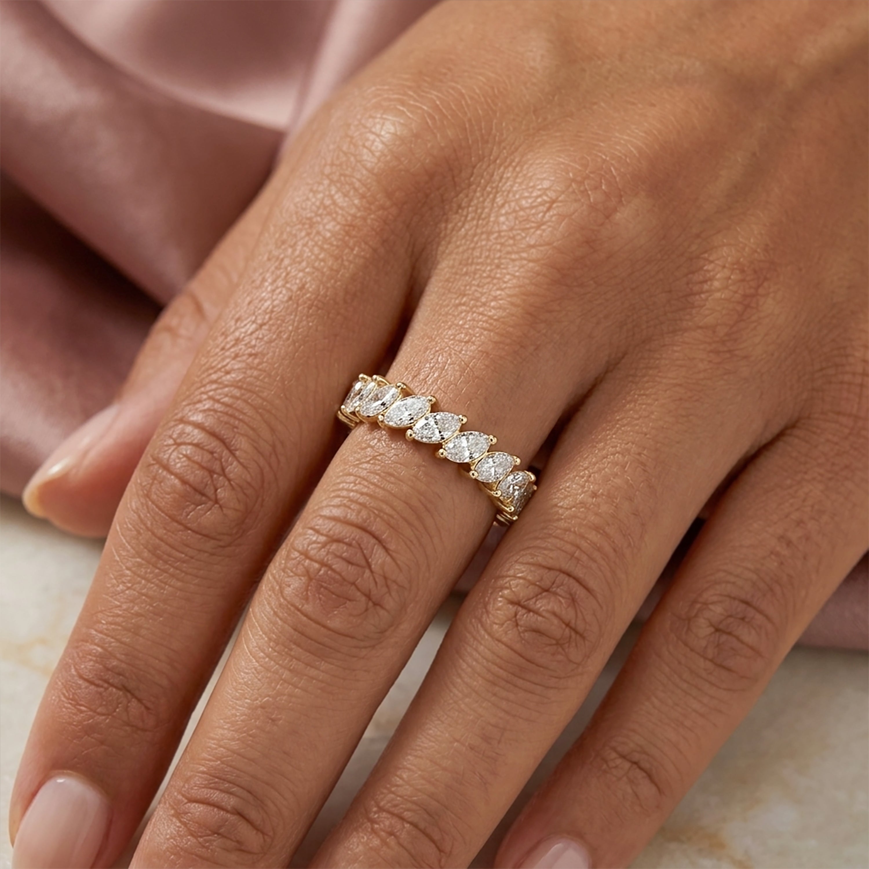 Marquise Diamond Band Ring