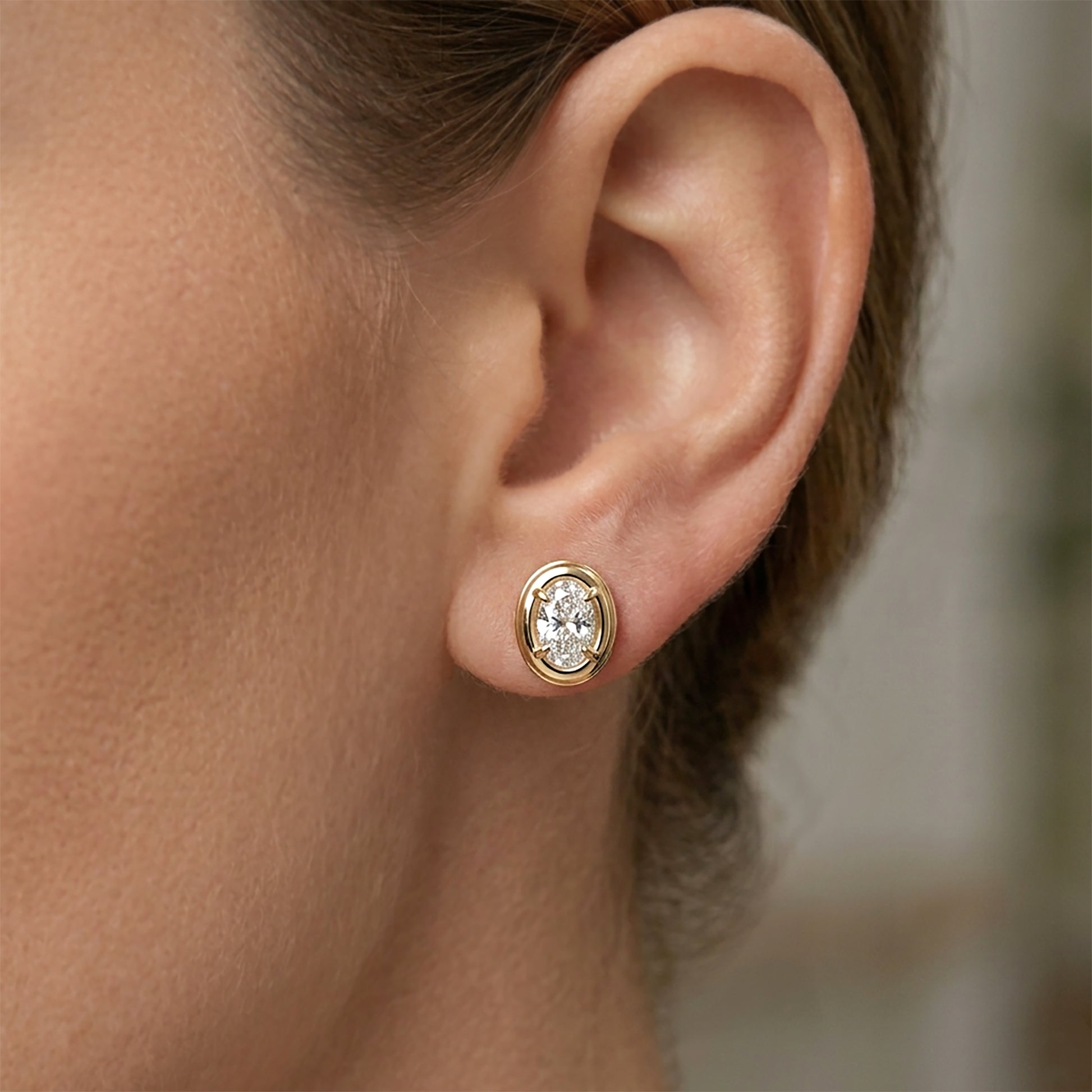 Aurelle Diamond Stud Earrings in 14K Gold