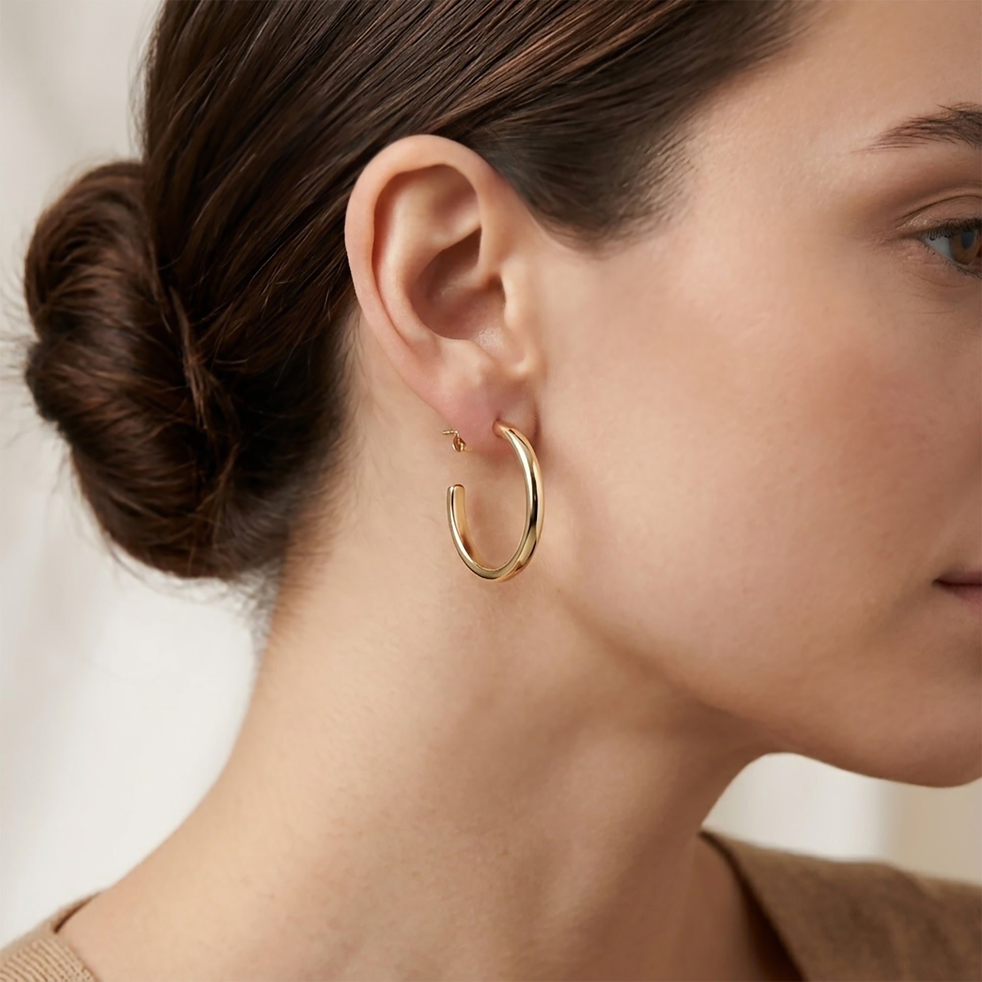 Sleek Tube Hoop Earrings in 14K Gold