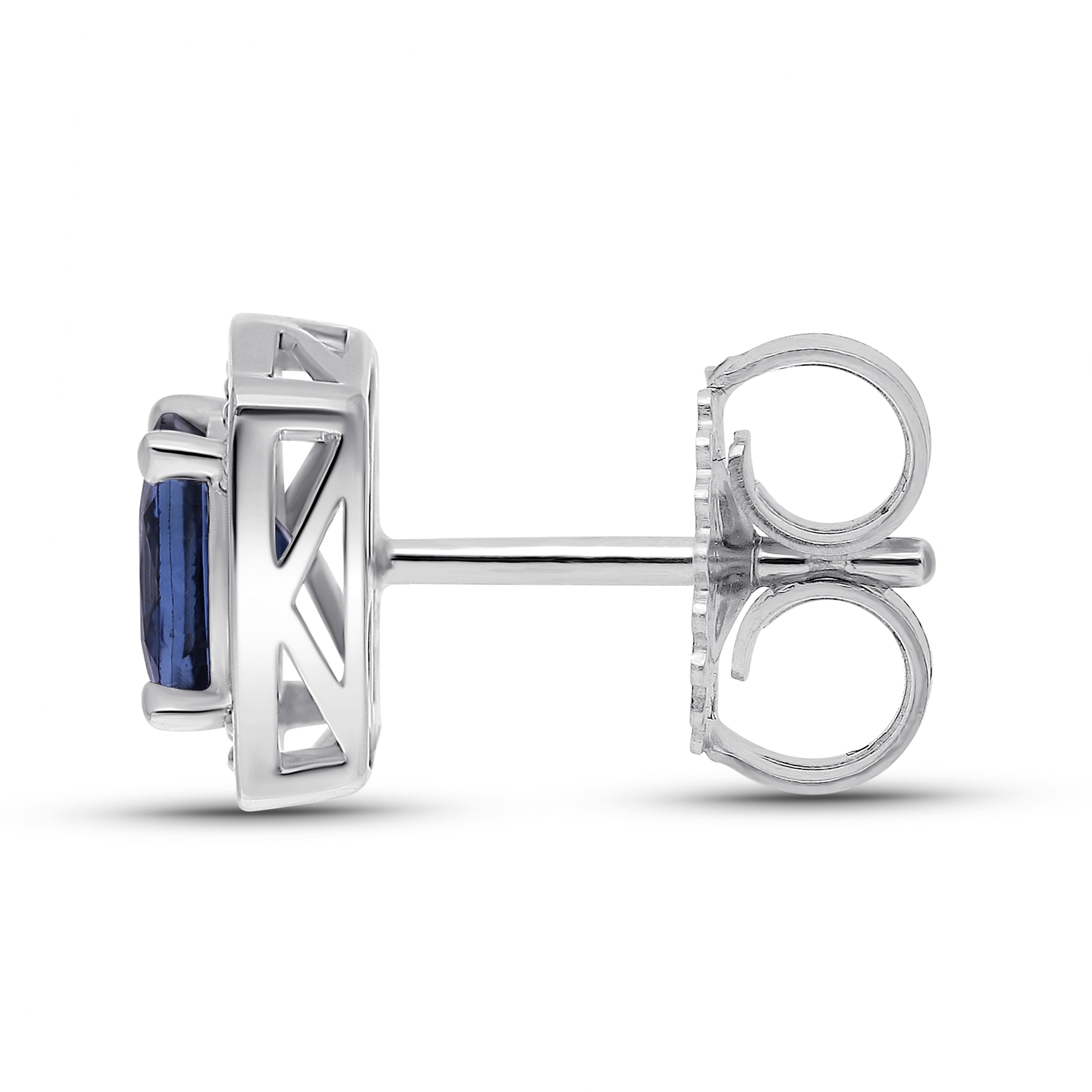 Regal Sapphire Cushion Earrings in 14K Gold