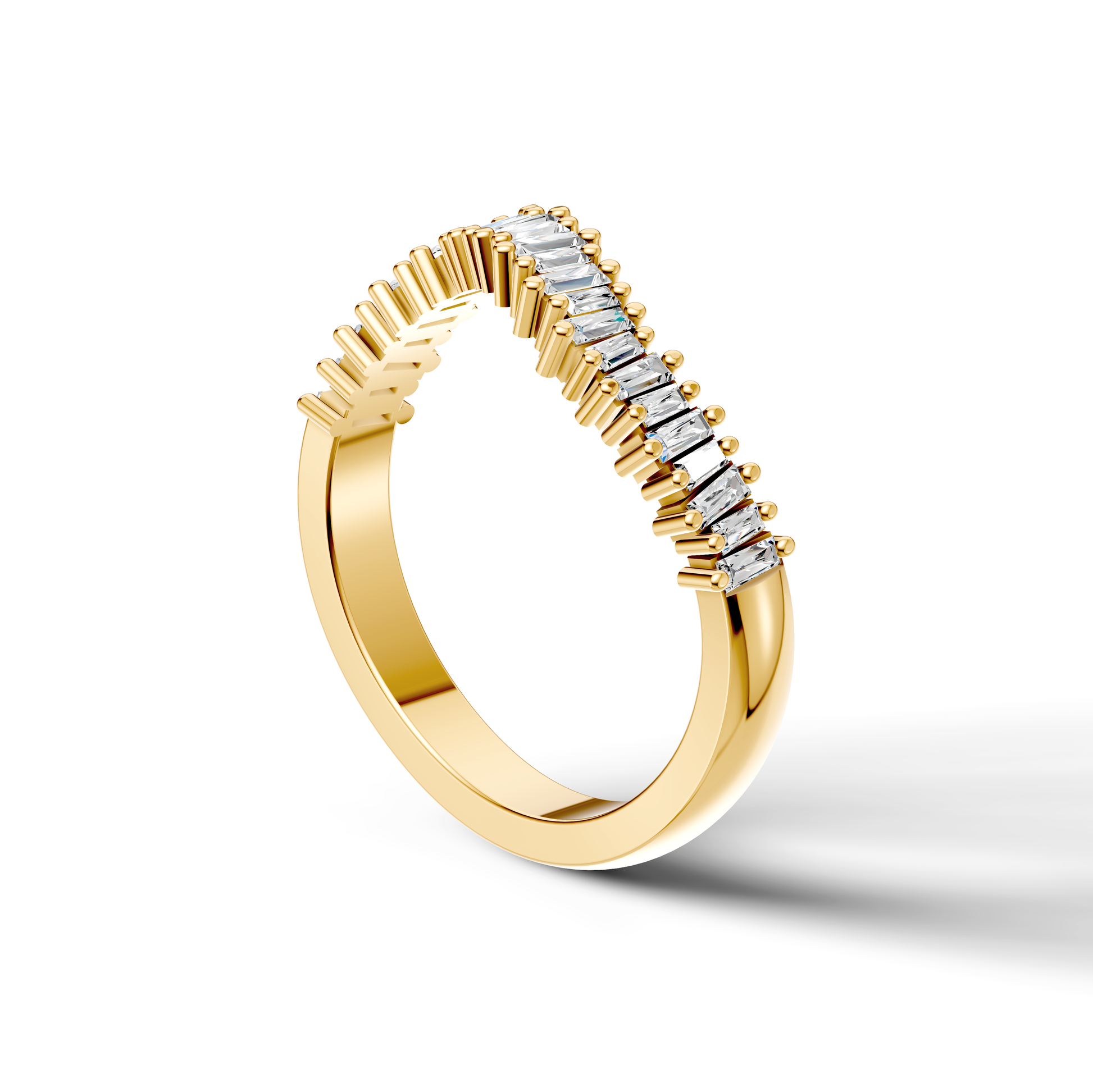 Diamond Baguette Curved Ring