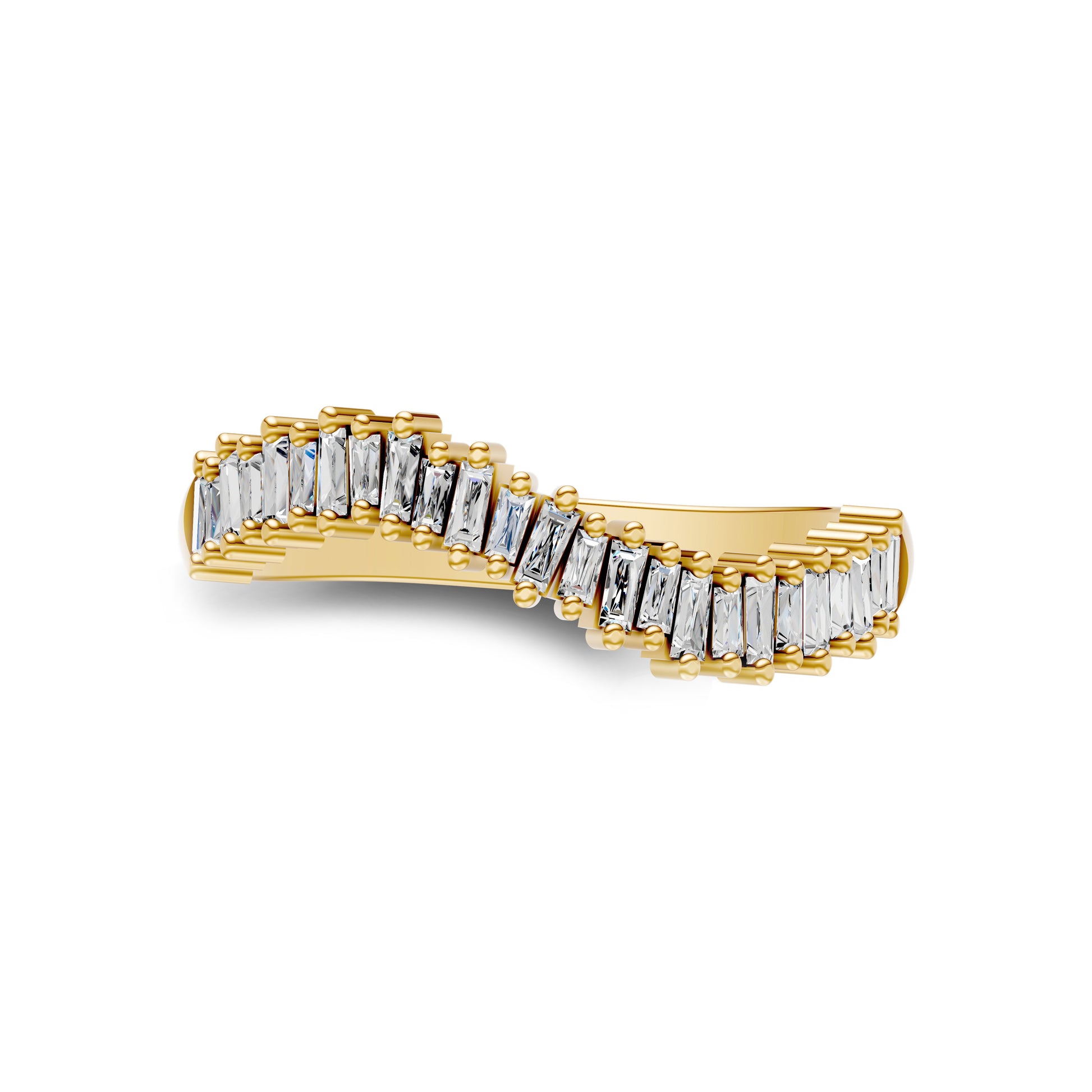 Diamond Baguette Curved Ring