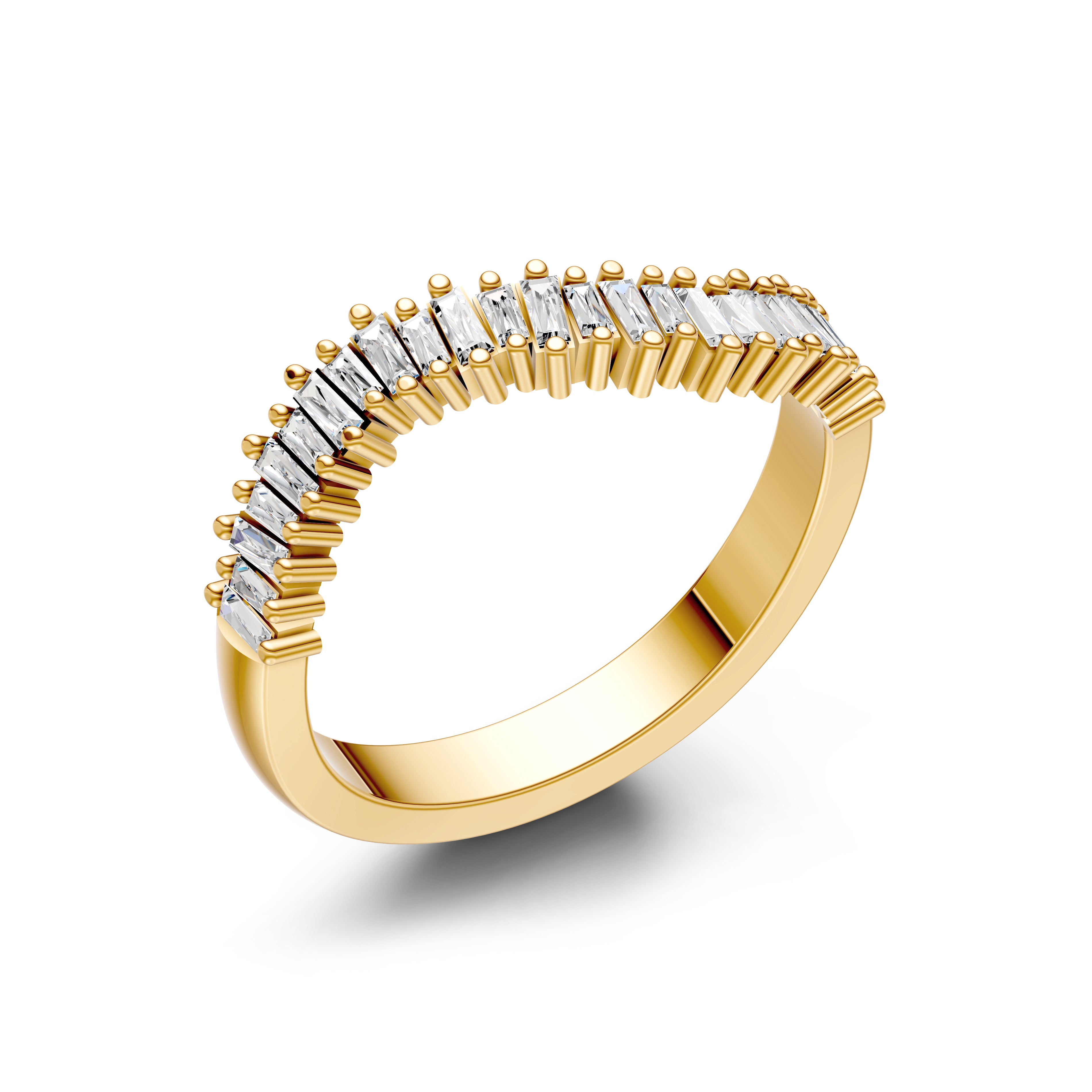 Diamond Baguette Curved Ring