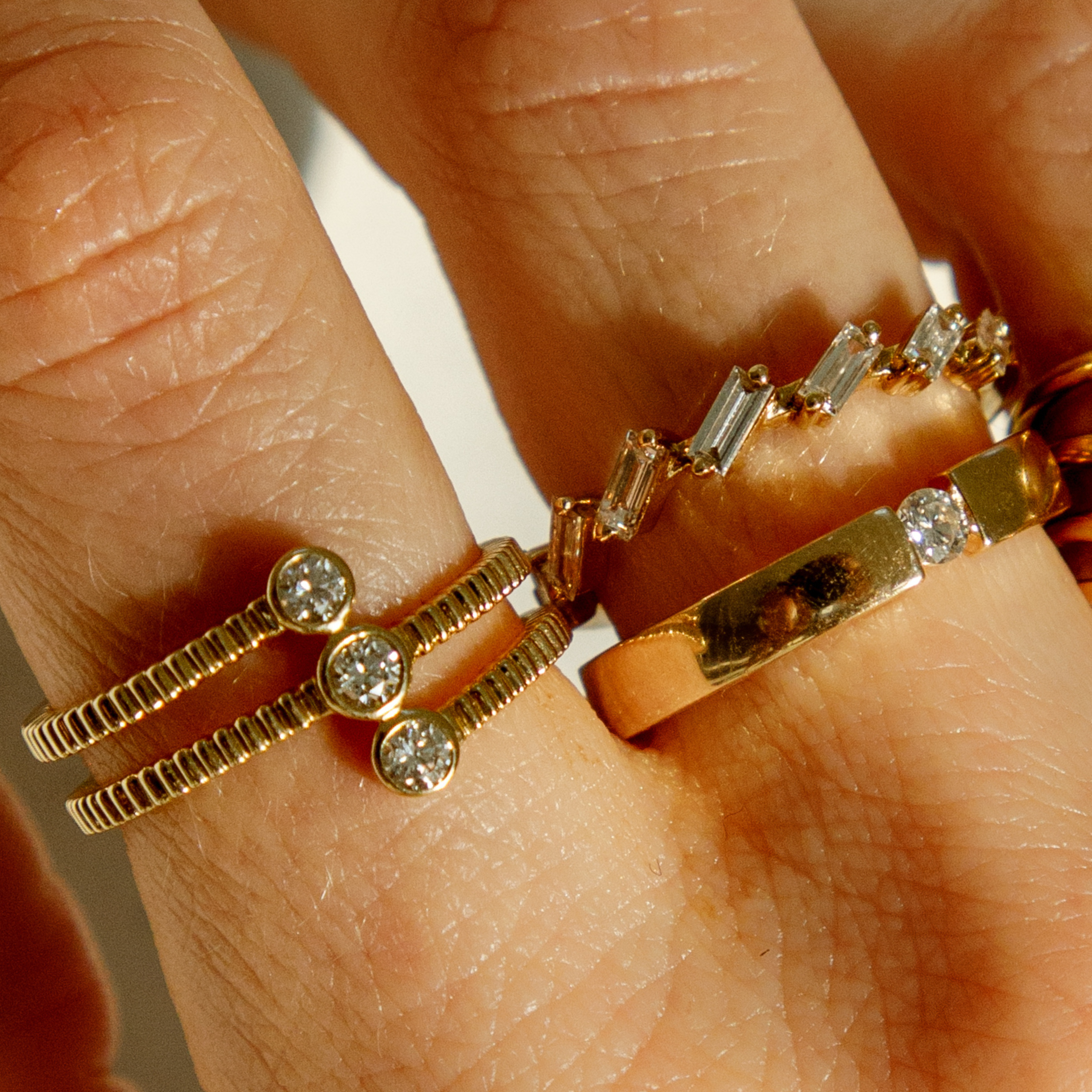 Bezel-Set Diamond Wrap Ring in 14K Gold
