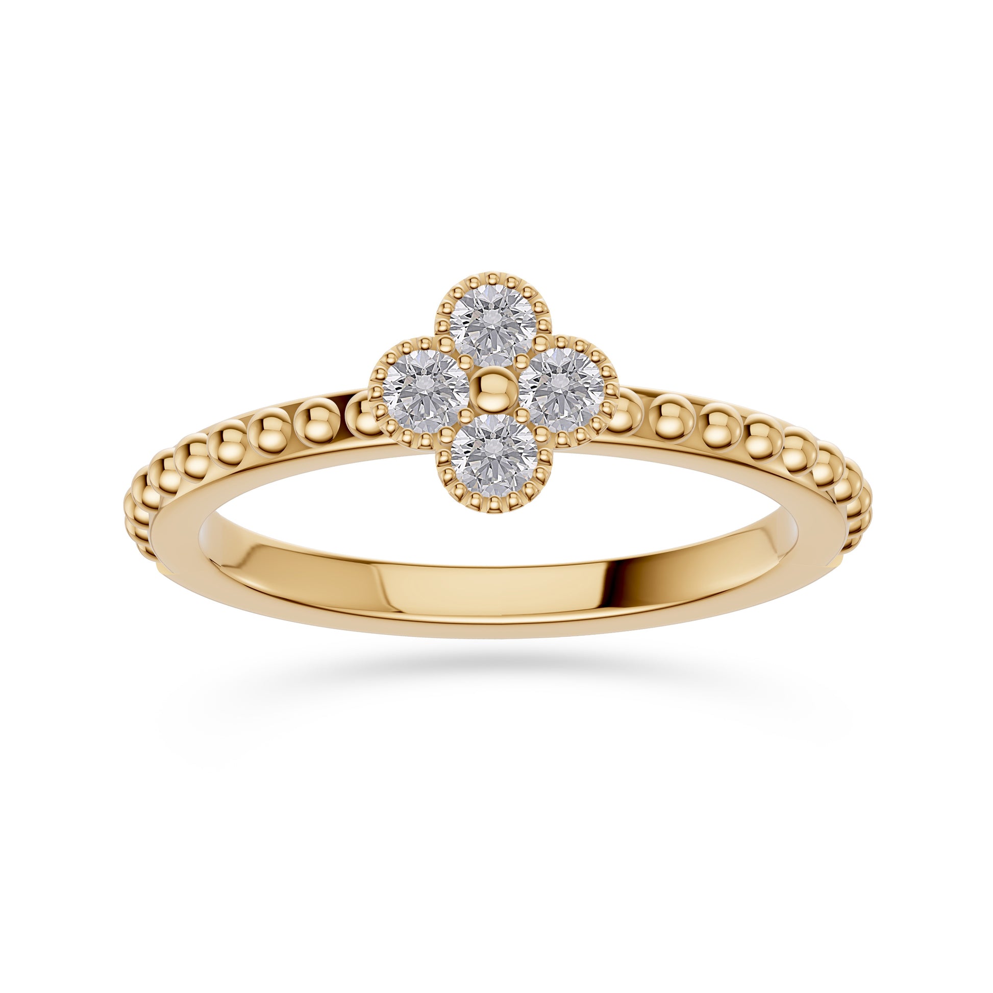 Diamond Flower Cluster Ring in 14K Gold