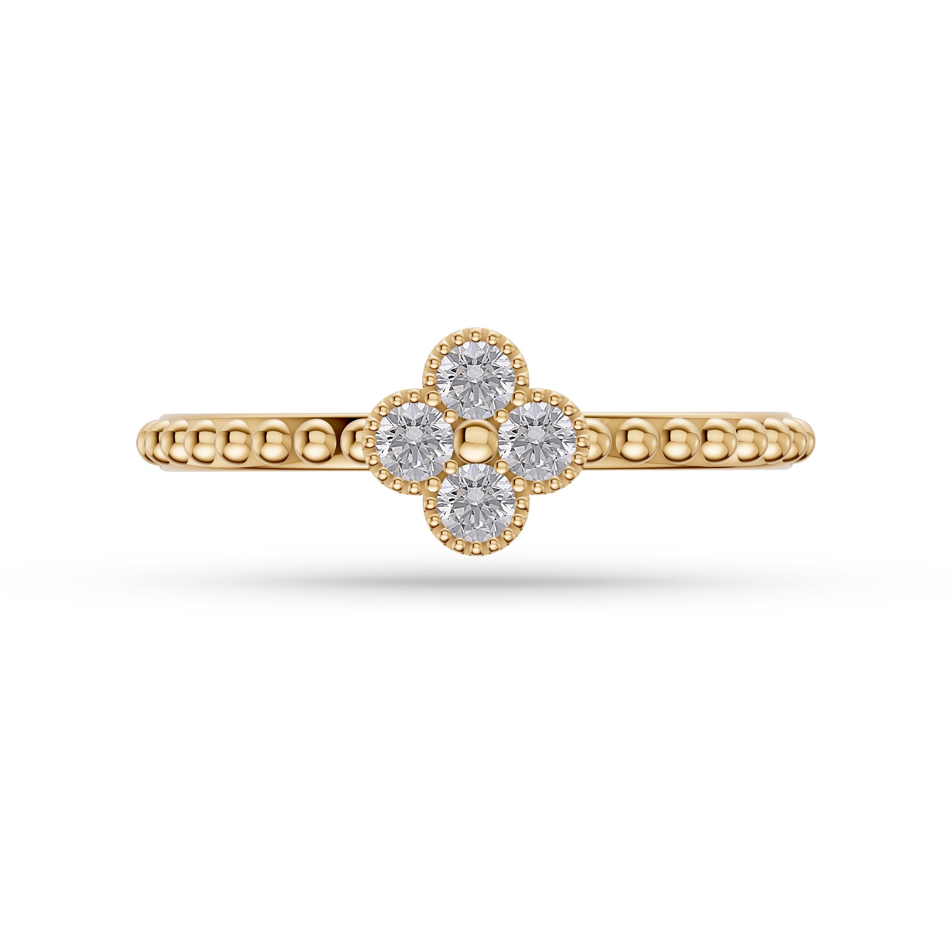 Diamond Flower Cluster Ring in 14K Gold