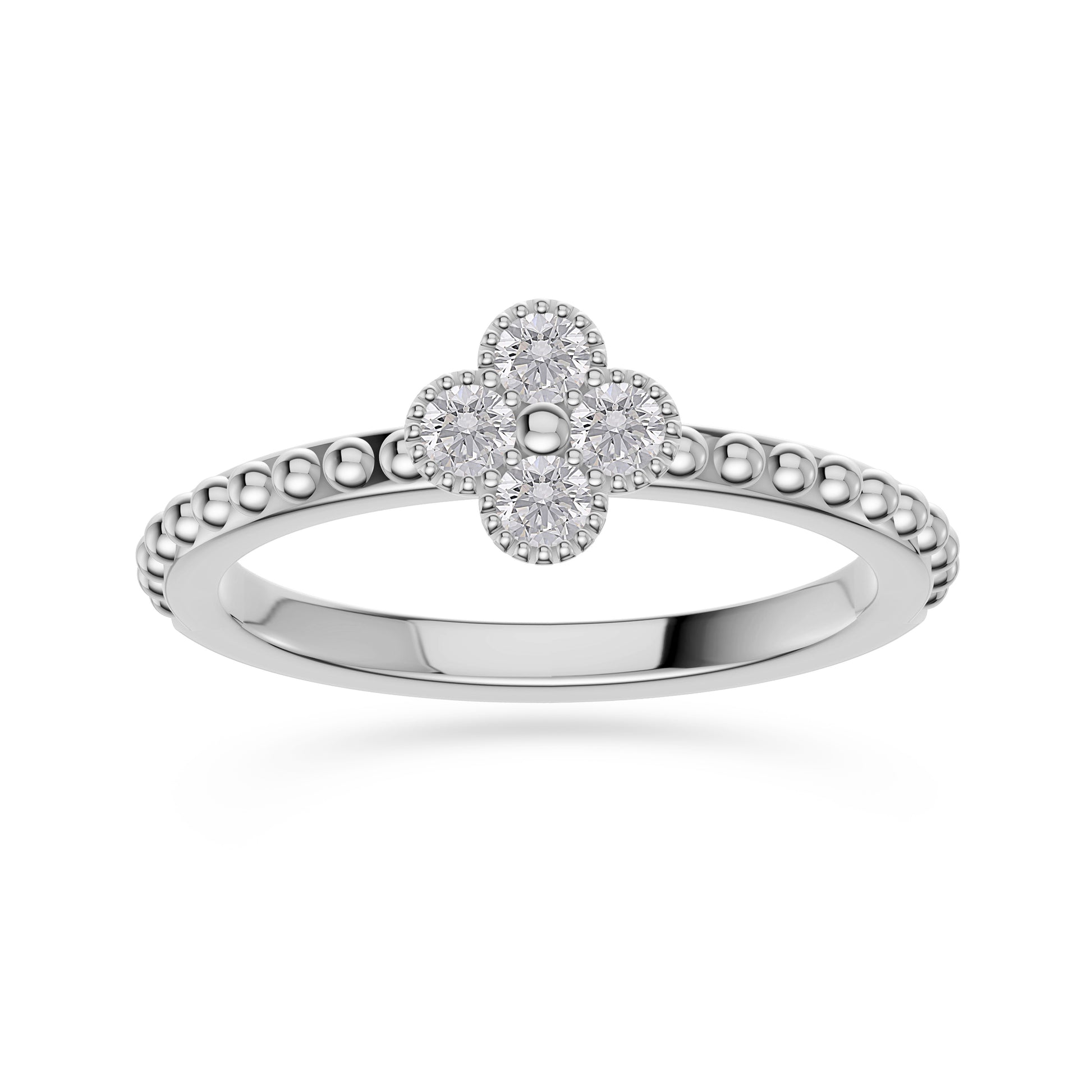 Diamond Flower Cluster Ring in 14K Gold