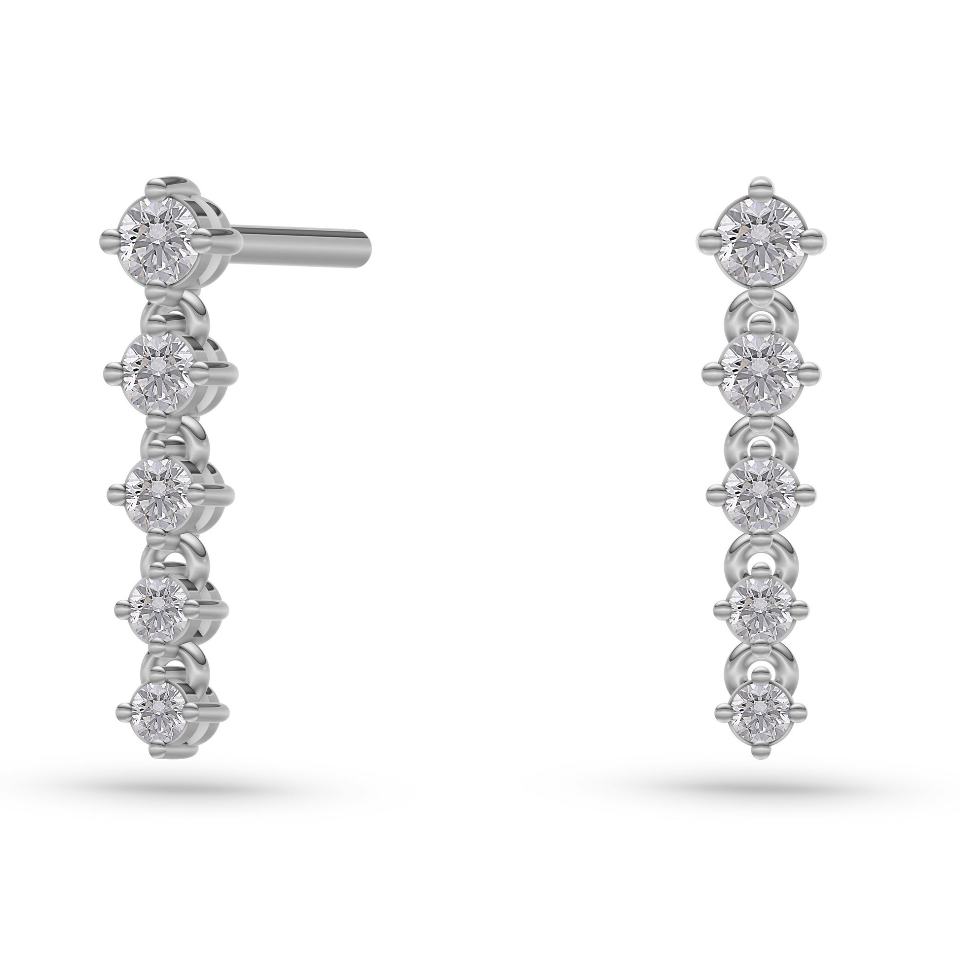Diamond Journey Drop Earrings in 14K Gold