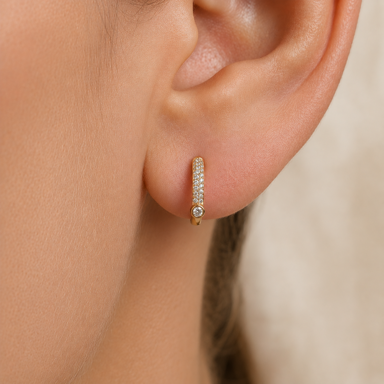 Diamond Peek-A-Boo Earrings In 14K Gold