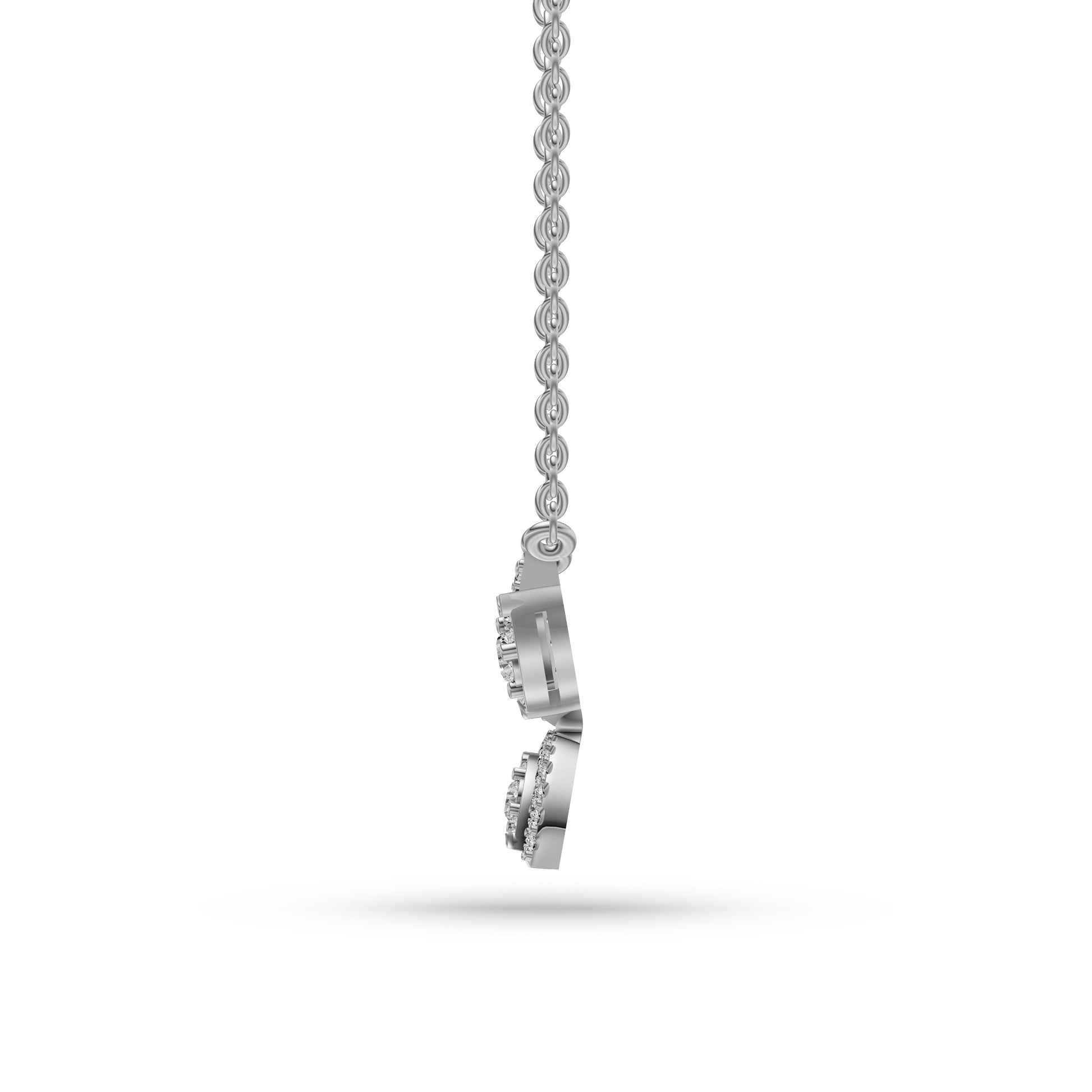 Diamond Petal Pendant Necklace in 14K Gold