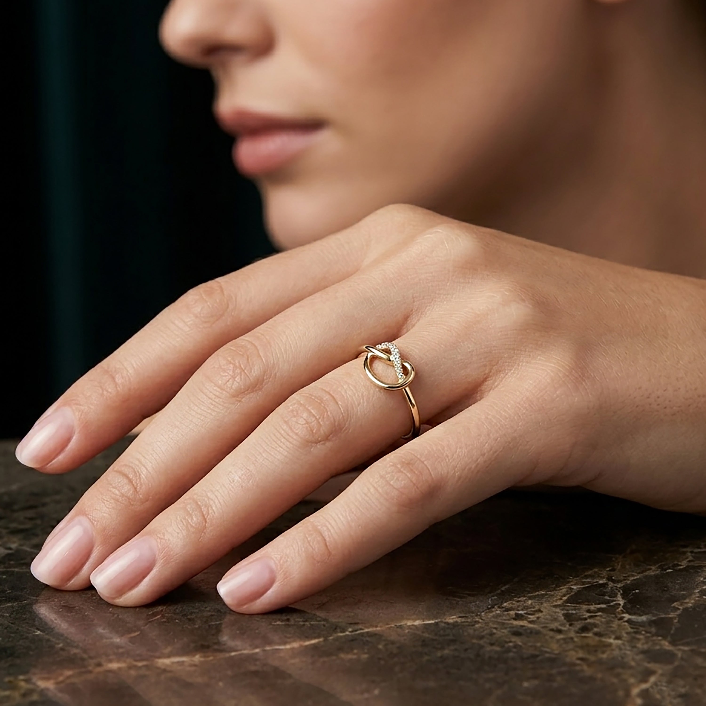 Diamond Pretzel Ring in 14K Gold