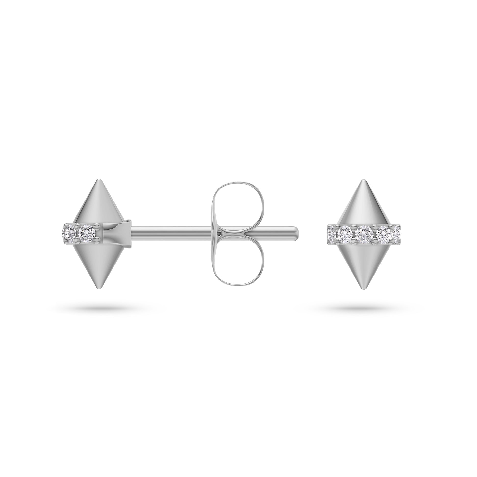 Diamond Spike Stud Earrings in 14K Gold